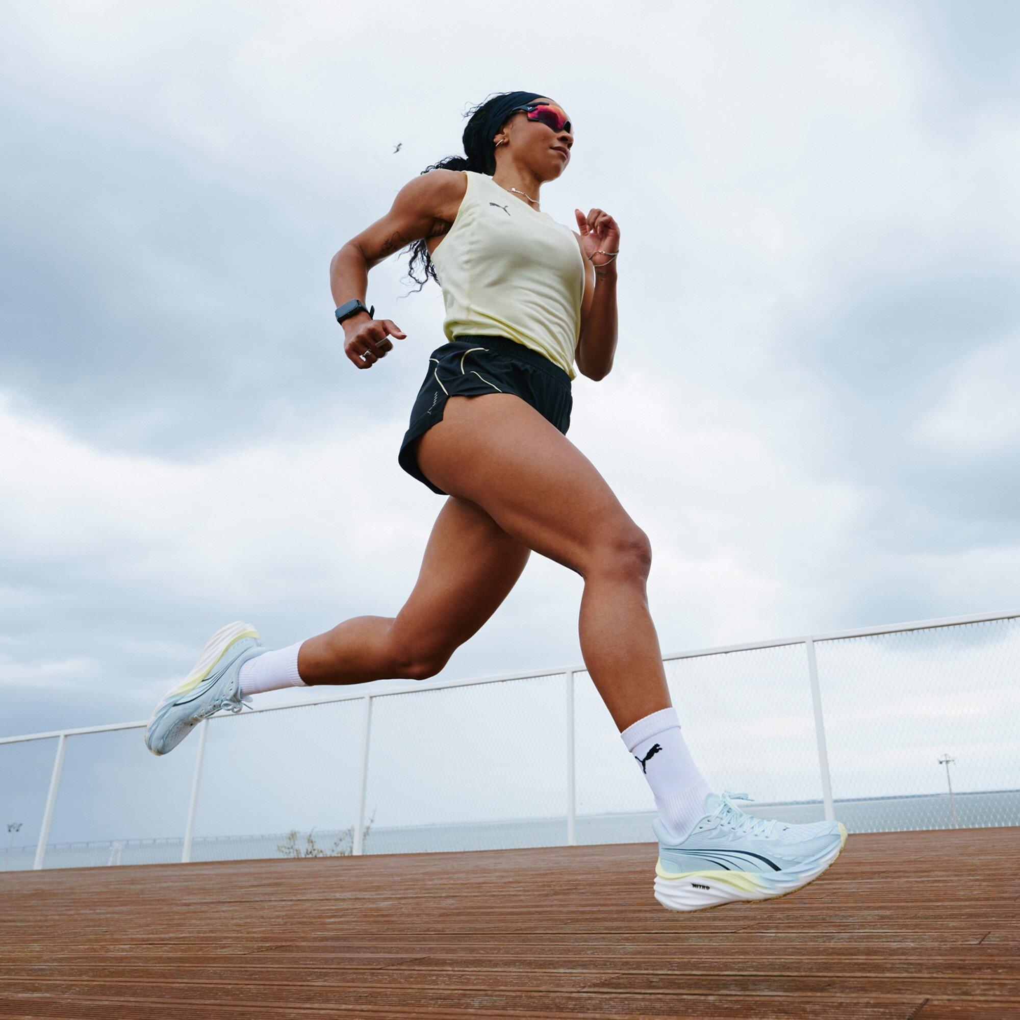 Sea Blue/Gold - Puma - Velocity NITRO 4 Womens Running Shoes - 7