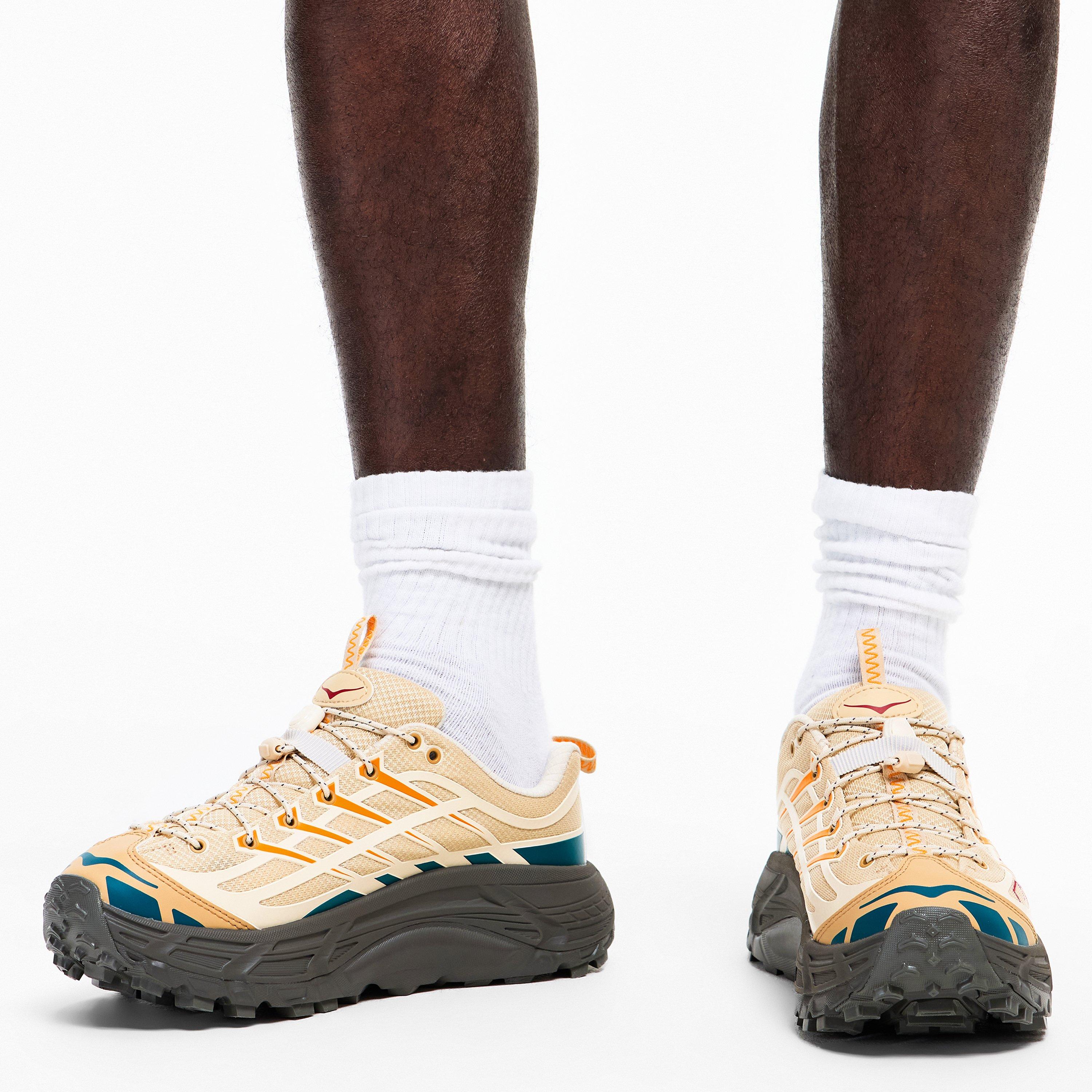 Cream/Khaki - Hoka - Men's Mafate Three2 Off-Road Trail Running Shoes - 3