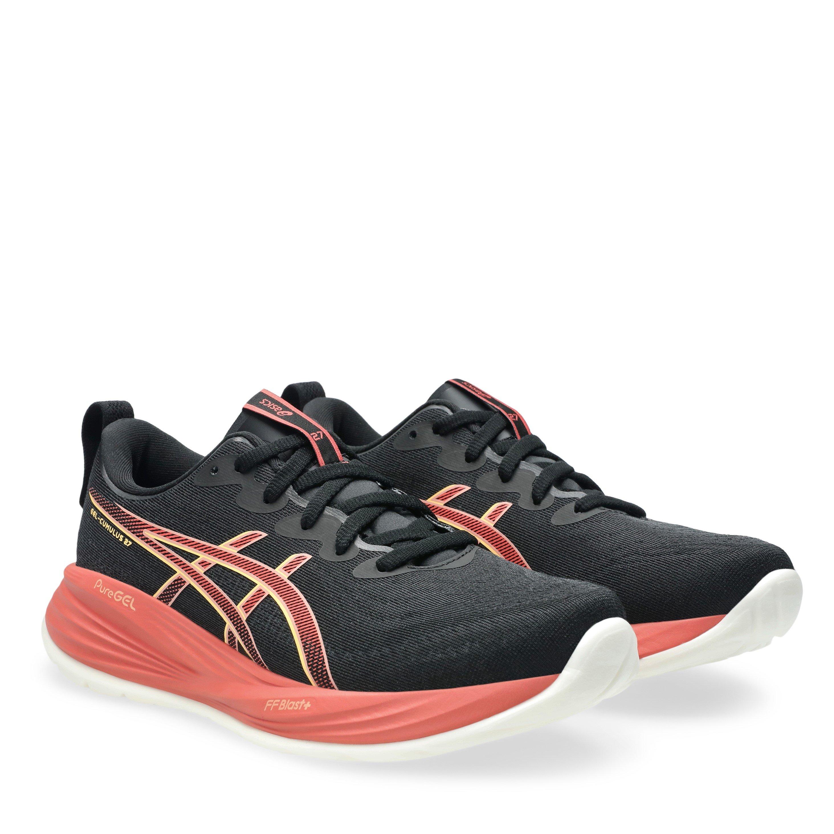 BLACK/ORANGE - Asics - GEL-Cumulus 27 Womens Running Shoes - 4