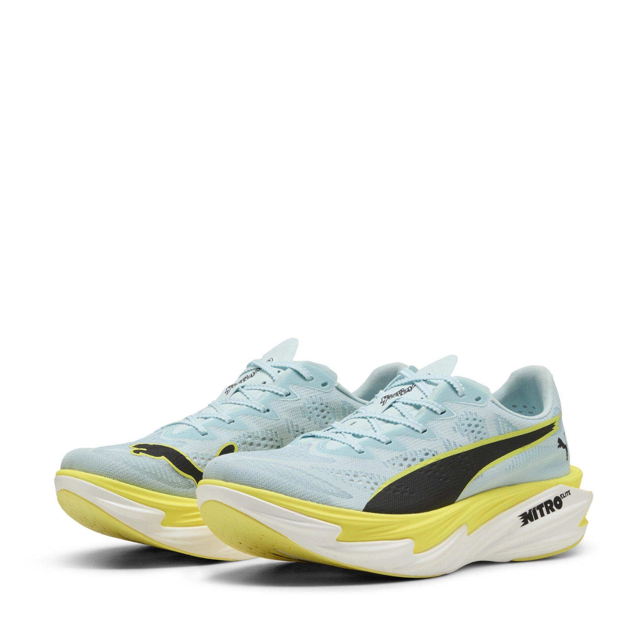 Puma Women's Deviate Elite 4 Road Running Shoes - Blue/Lemon - 6 (39)