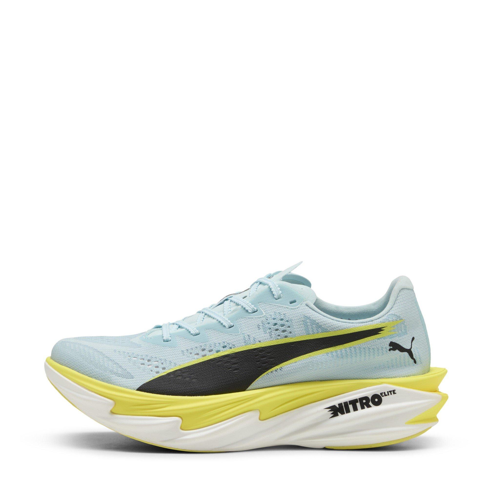 Blue/Lemon - Puma - Womens Deviate Elite 4 Road Running Shoes - 2