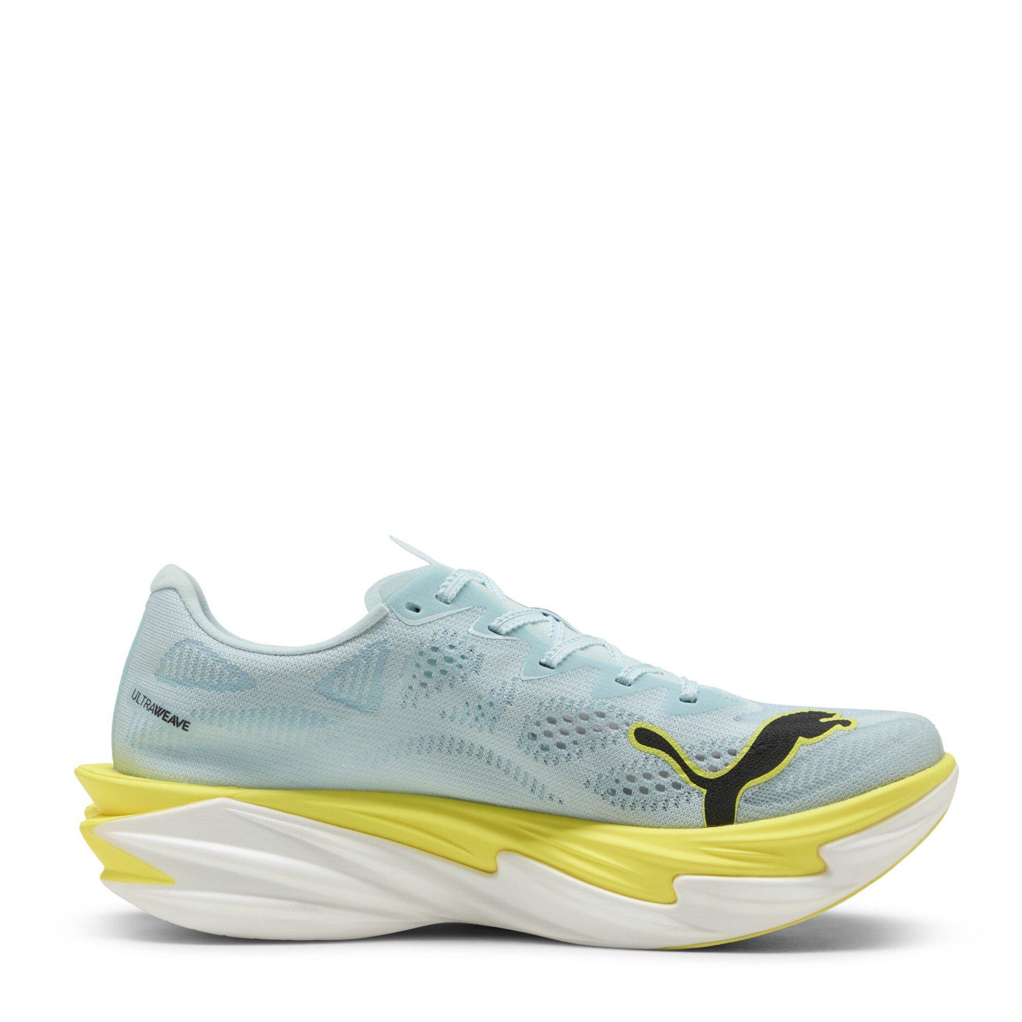 Blue/Lemon - Puma - Womens Deviate Elite 4 Road Running Shoes - 4