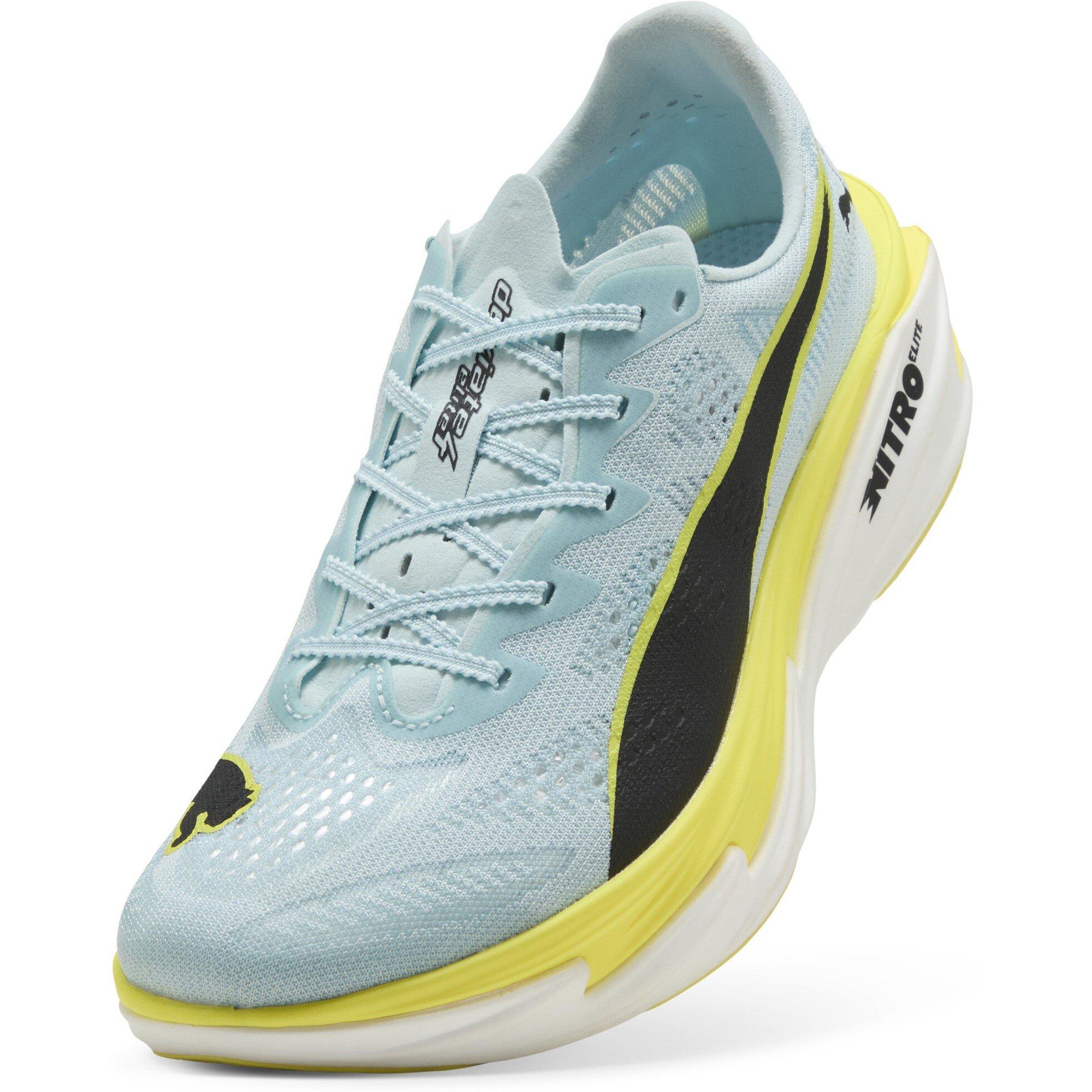 Blue/Lemon - Puma - Womens Deviate Elite 4 Road Running Shoes - 6