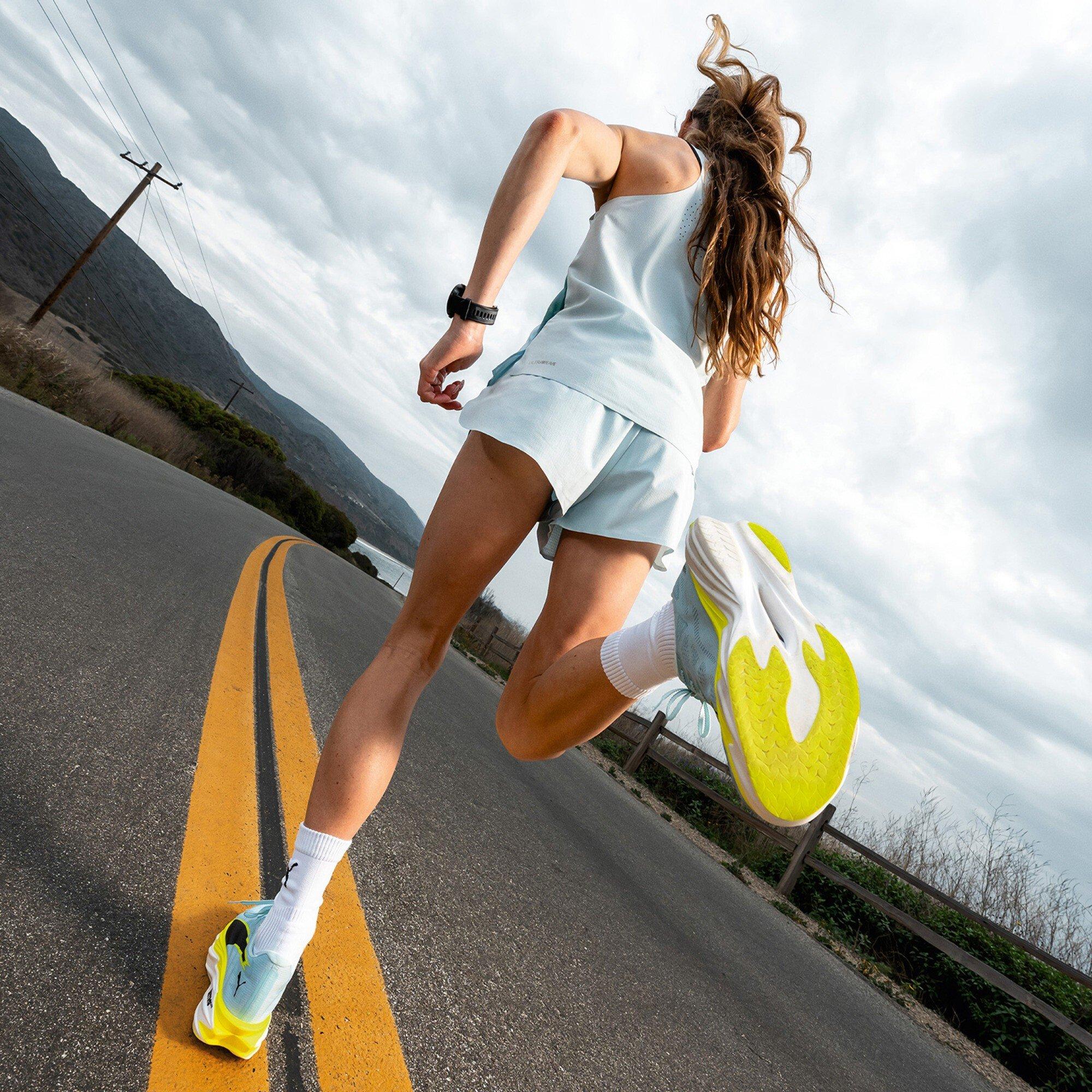 Blue/Lemon - Puma - Womens Deviate Elite 4 Road Running Shoes - 7