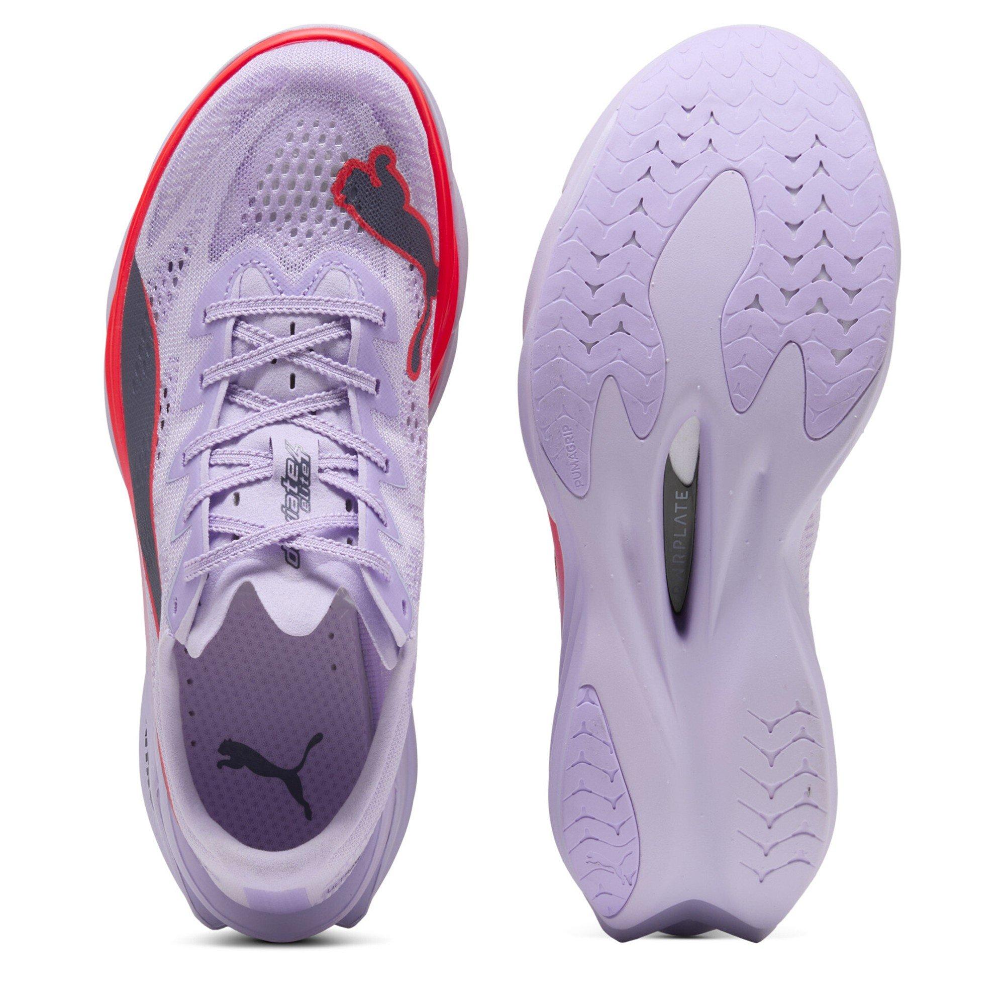 Lavender/Red - Puma - Womens Deviate Elite 4 Road Running Shoes - 4