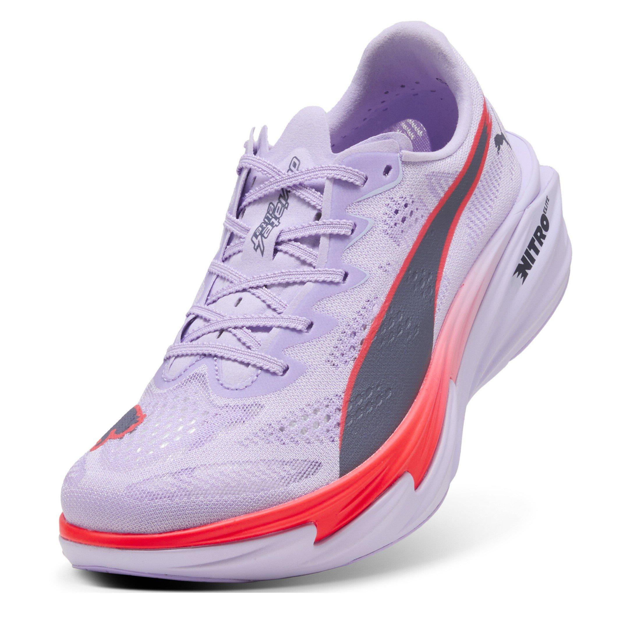 Lavender/Red - Puma - Womens Deviate Elite 4 Road Running Shoes - 8