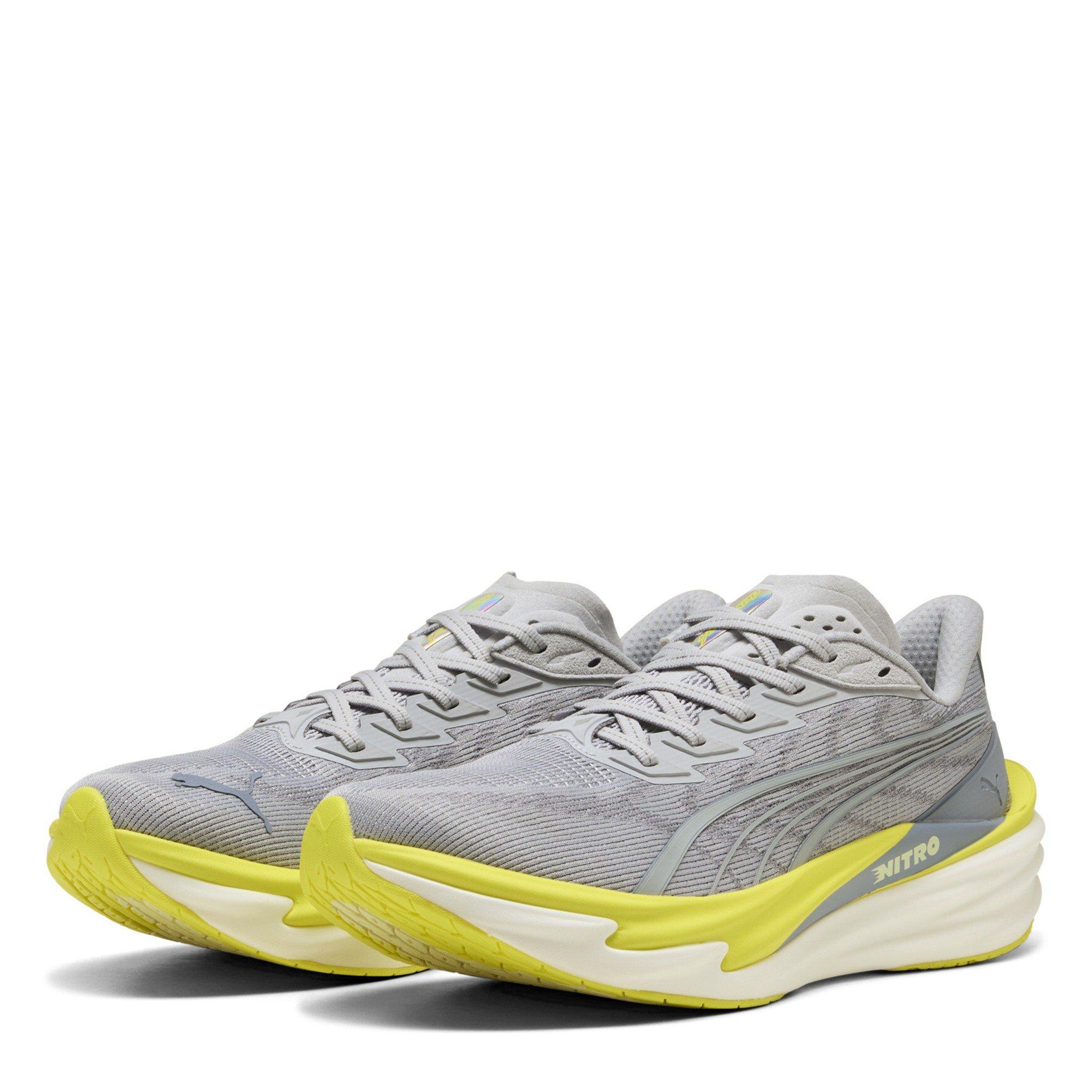 Puma Men's Deviate Nitro 4 Running Shoes - Silver/Green - 11 (46)