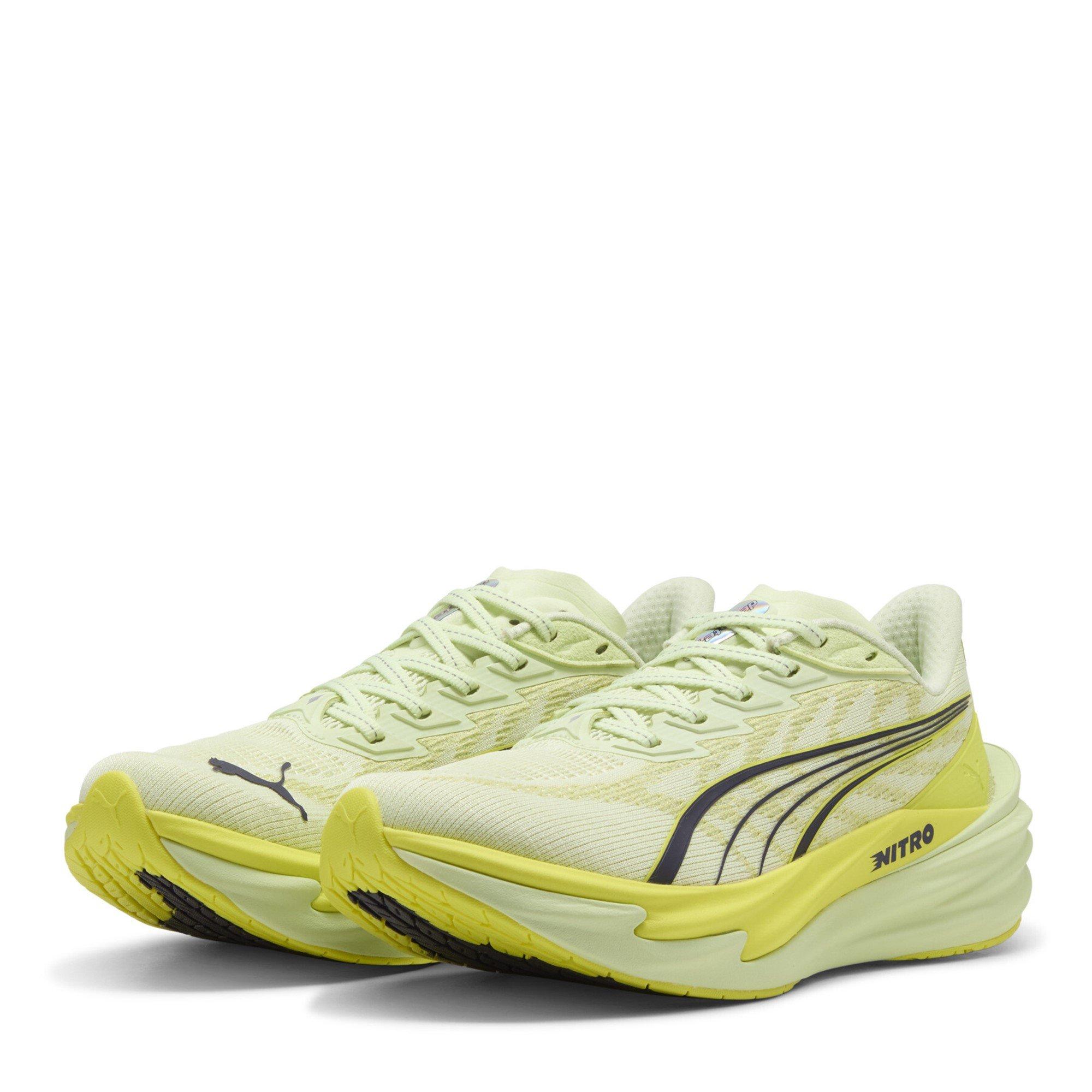 Puma Women's Deviate Nitro 4 Running Shoes - Spritz/Lux Lime - 4 (37)
