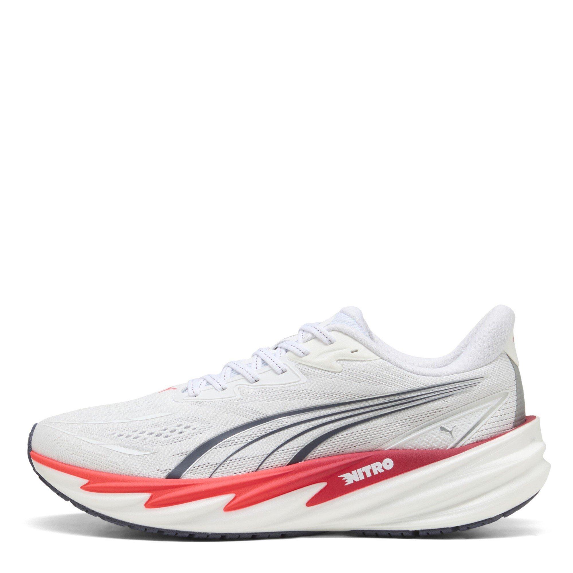 White/Ultra Red - Puma - Men's Velocity Nitro 5 Road Running Shoes - 2