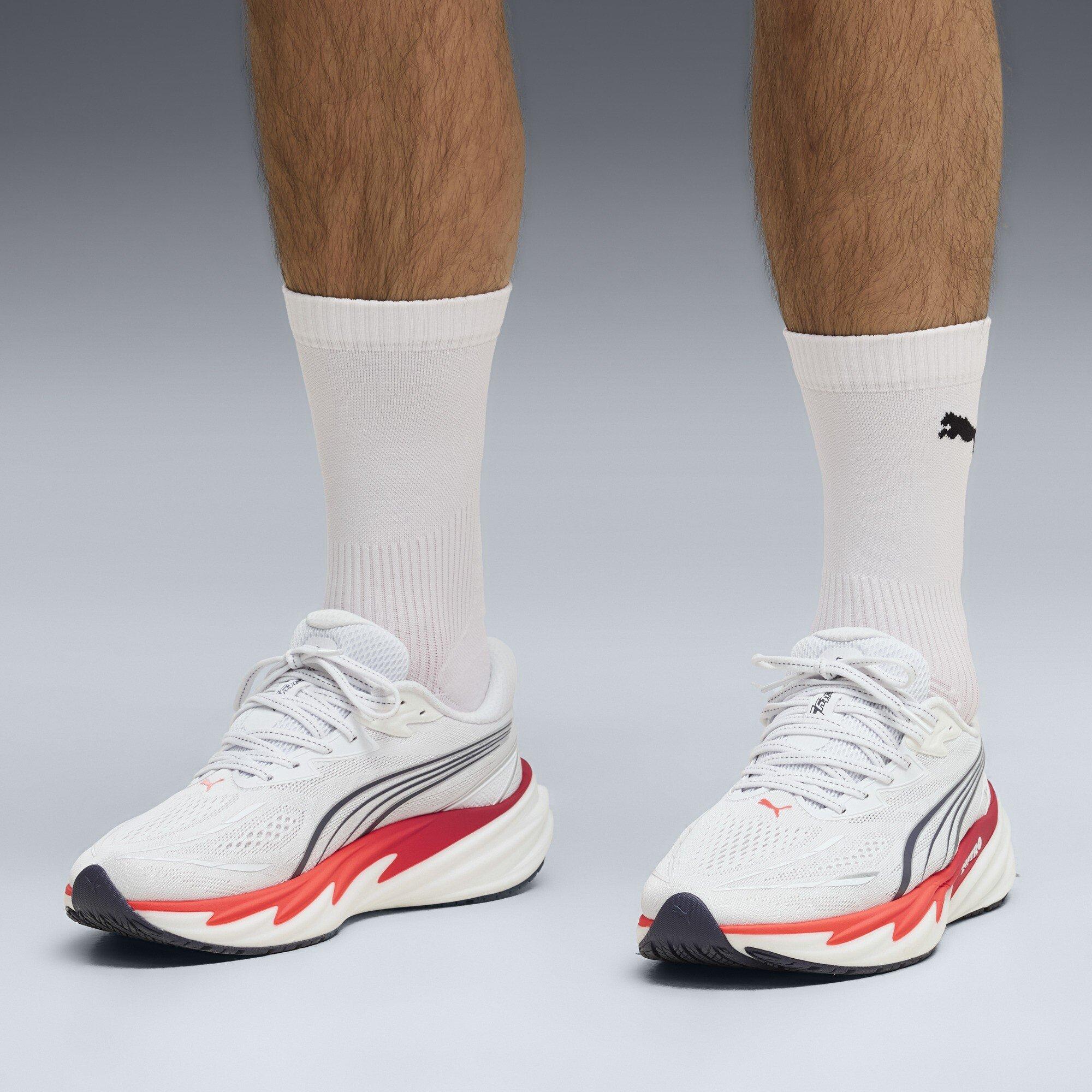 White/Ultra Red - Puma - Men's Velocity Nitro 5 Road Running Shoes - 3