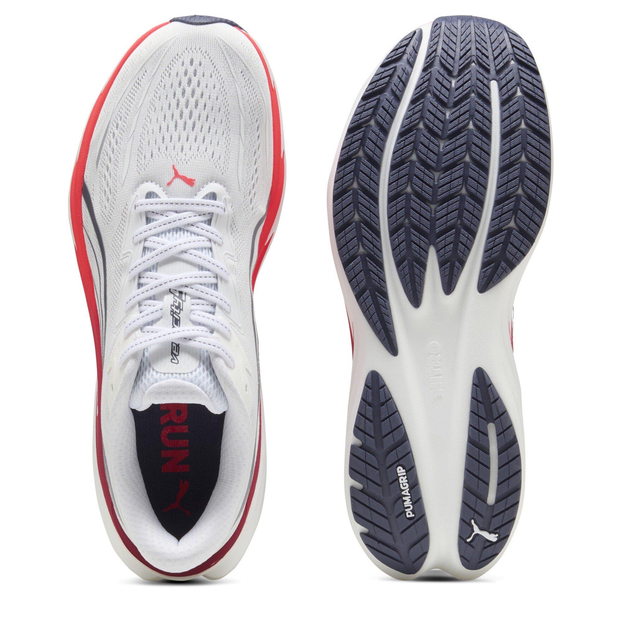 White/Ultra Red - Puma - Men's Velocity Nitro 5 Road Running Shoes - 4