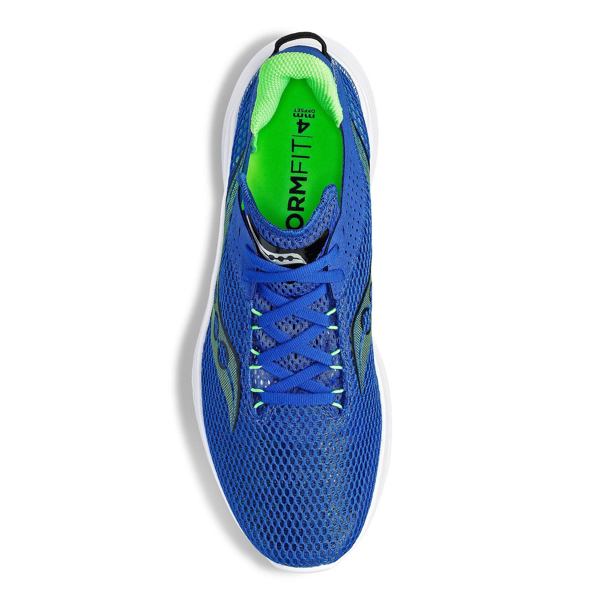 Blue / Slime - Saucony - Saucony Kinvara 14 Mens Running Shoes - 4