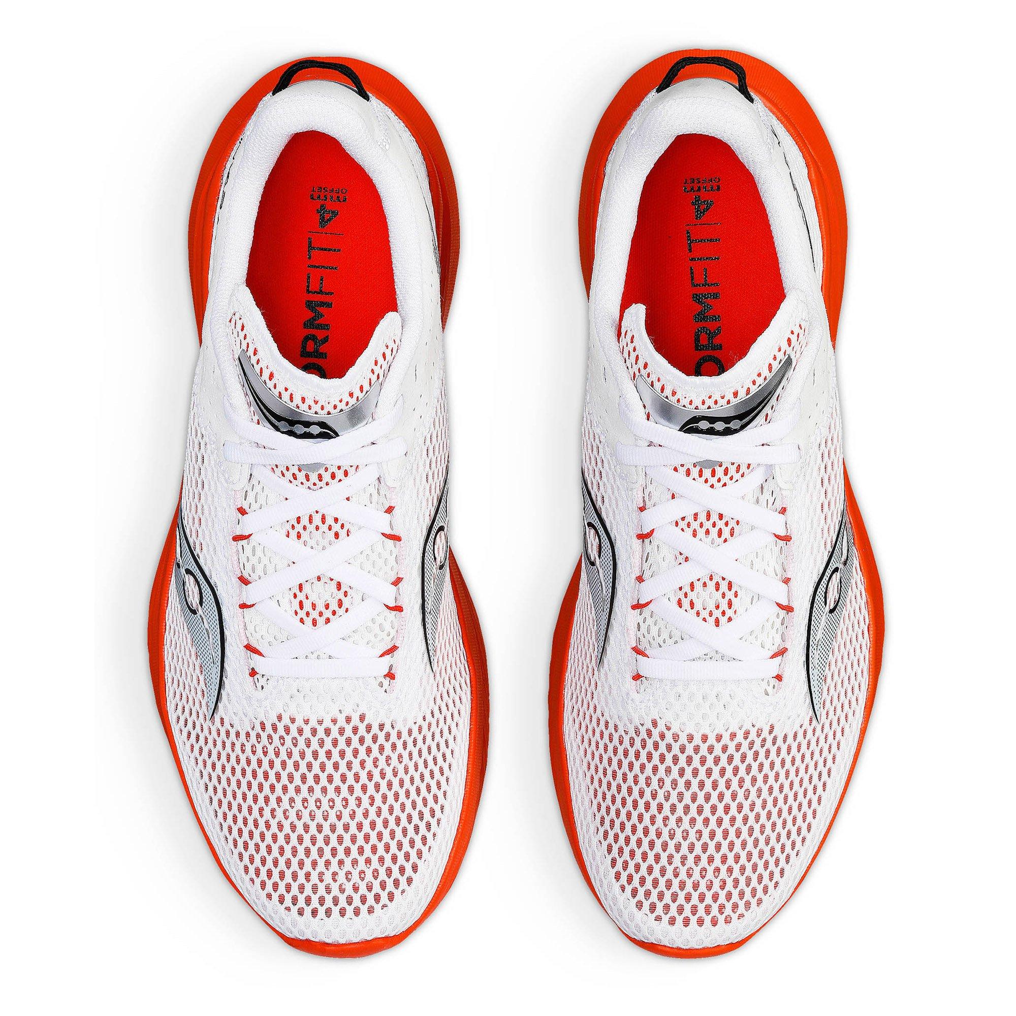 White/Infrared - Saucony - Kinvara 14 Mens Running Shoes - 4