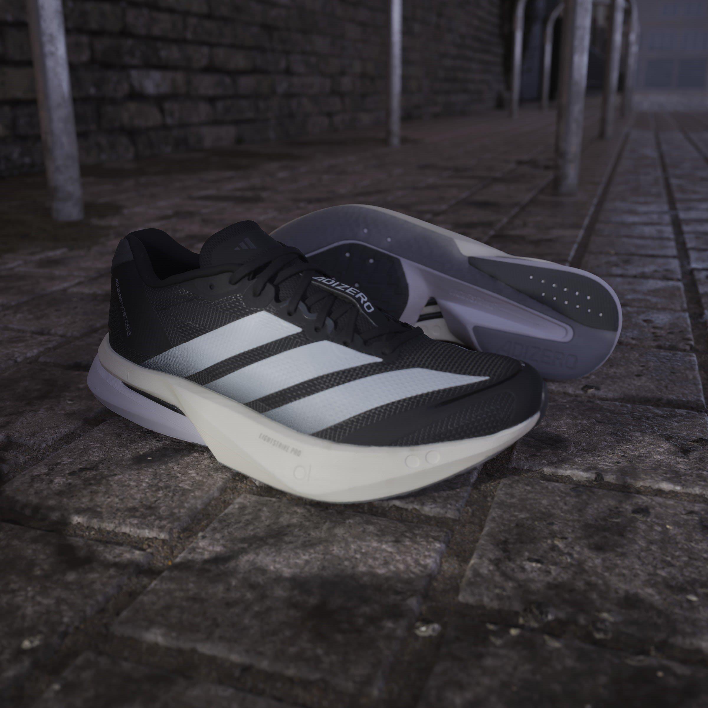 Black/White - adidas - Adizero Boston 13 Road Running Shoes Womens - 15