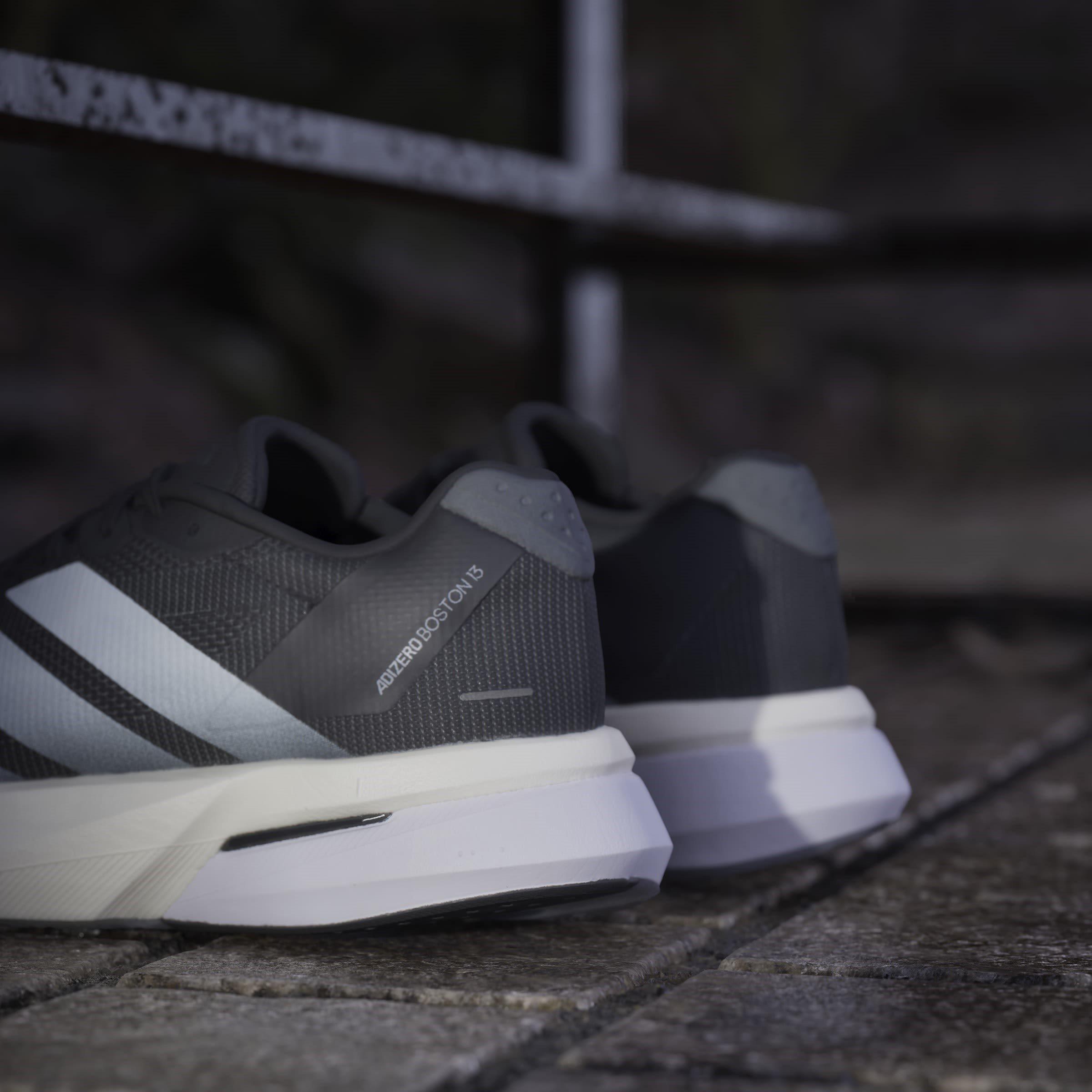 Black/White - adidas - Adizero Boston 13 Road Running Shoes Womens - 16