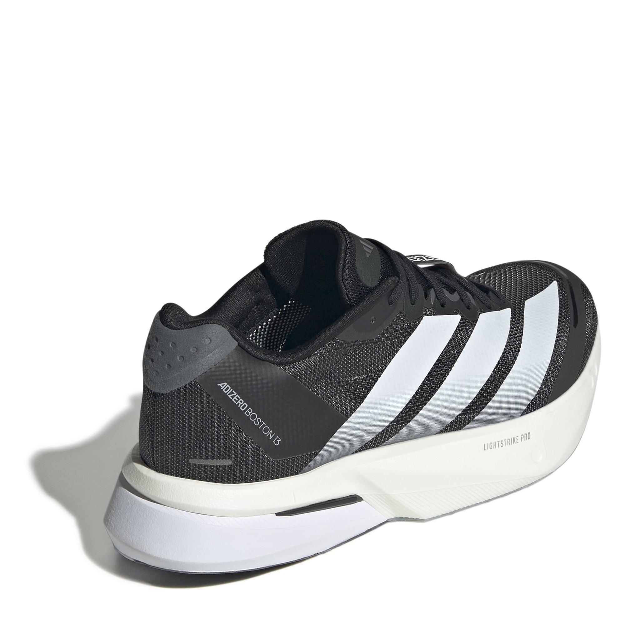 Black/White - adidas - Adizero Boston 13 Road Running Shoes Womens - 4