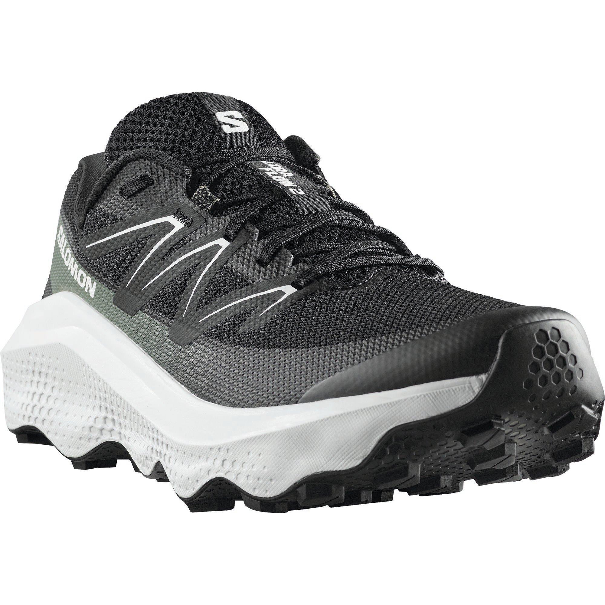 Black/White - Salomon - Ultra Flow 2 Trail Running Shoes Mens - 3