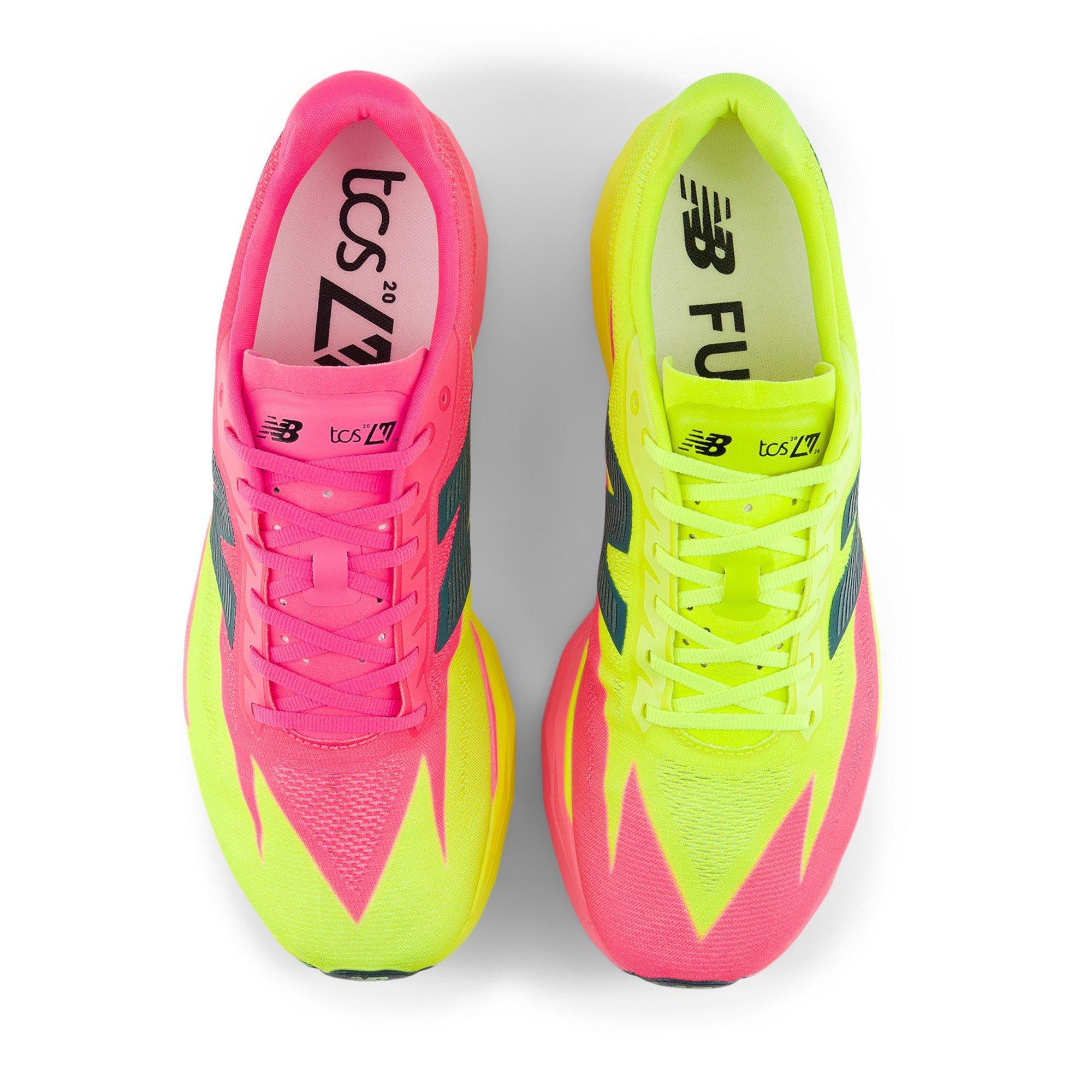 Pink Heat/Green - New Balance - NB FuelCell SuperComp Elite v5 Running Shoes Womens - 3