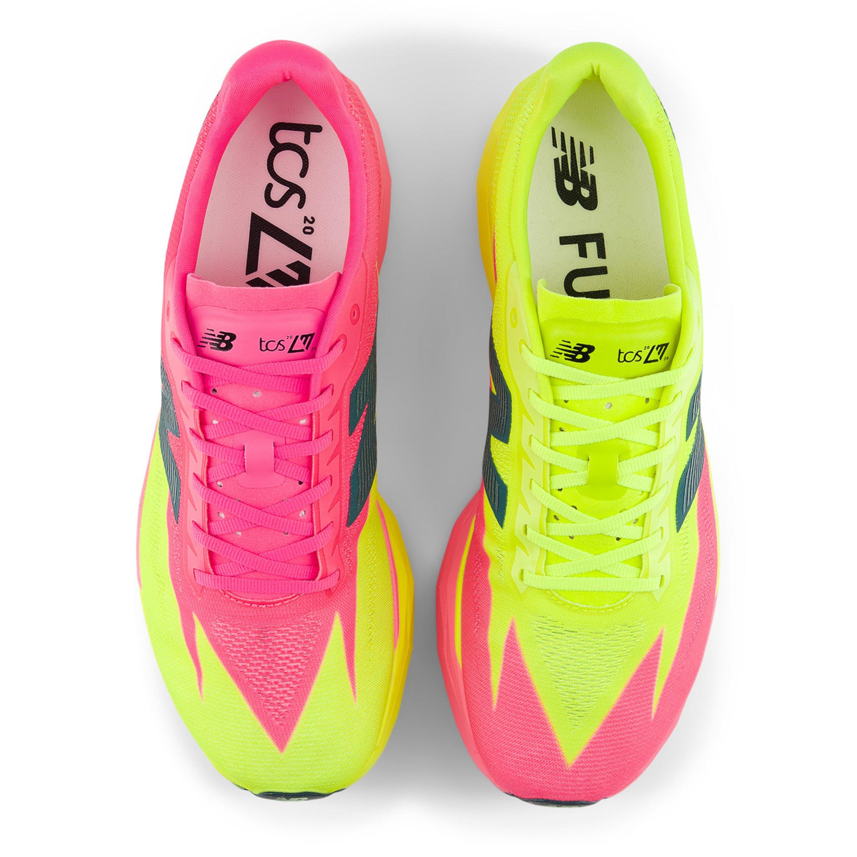 Pink Heat/Green - New Balance - NB FuelCell SuperComp Elite v5 Running Shoes Womens - 6