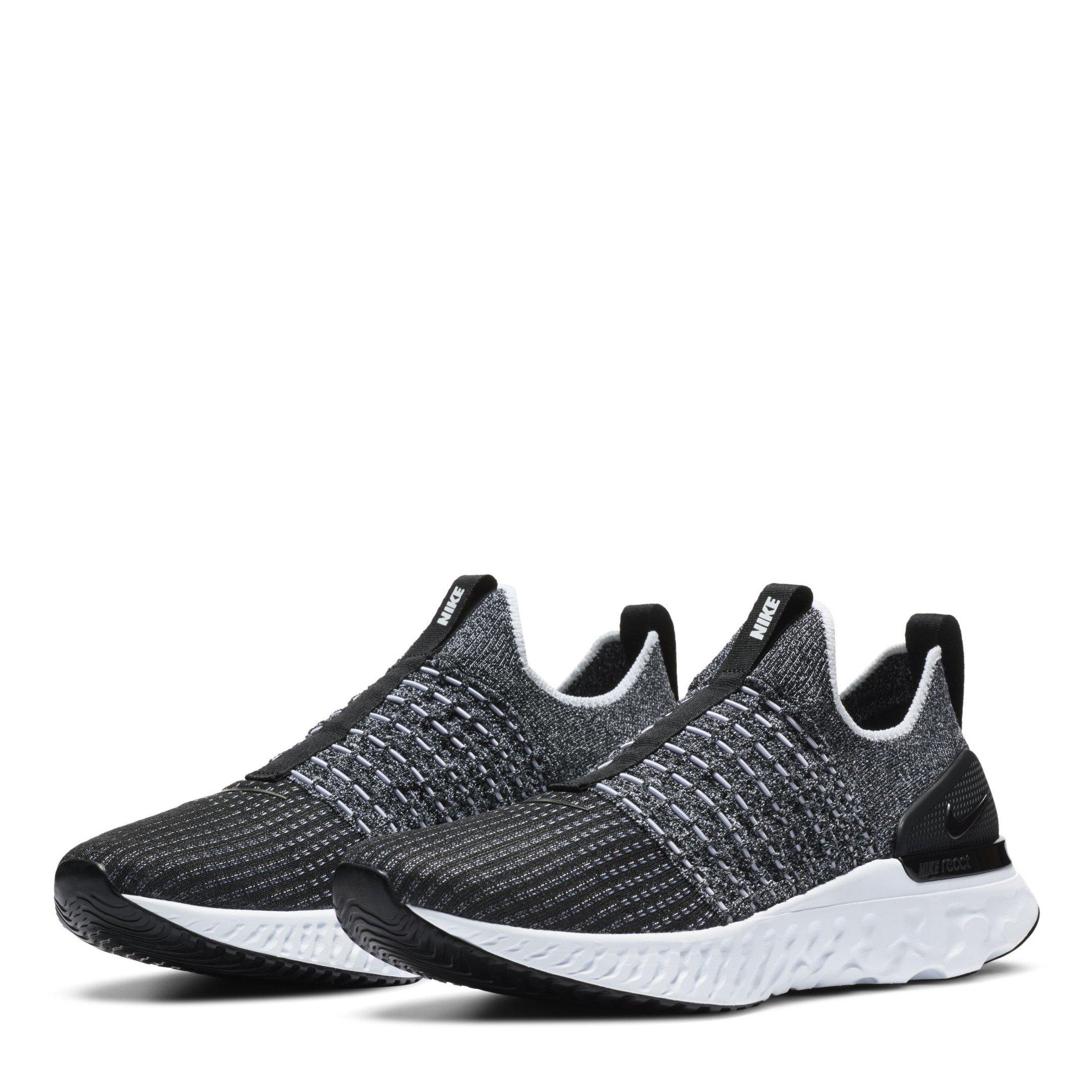 Black/White - Nike - React Phantom Run Flyknit 2 Mens Running Shoes - 4