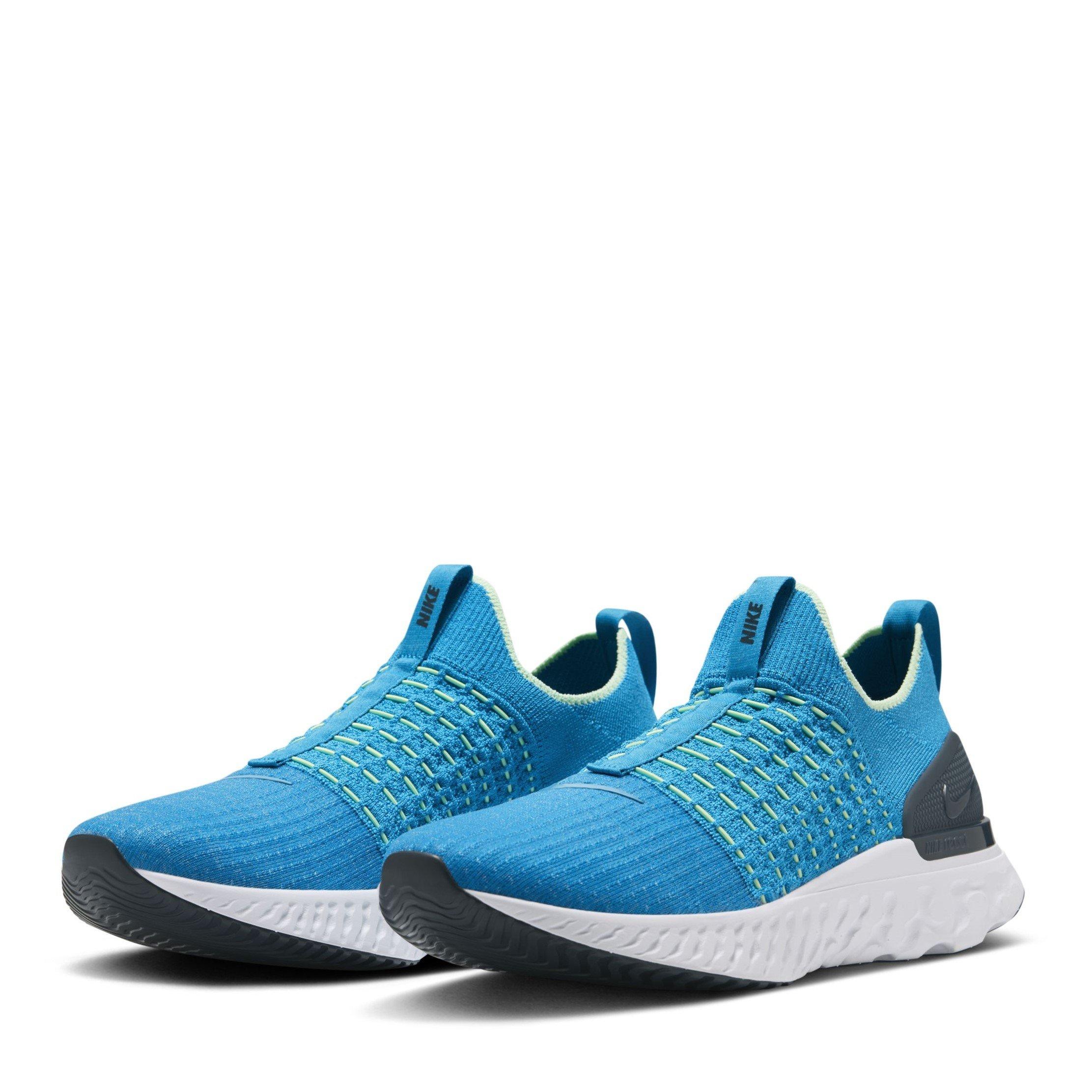 Blue/Vap Green - Nike - React Phantom Run Flyknit 2 Mens Running Shoes - 4