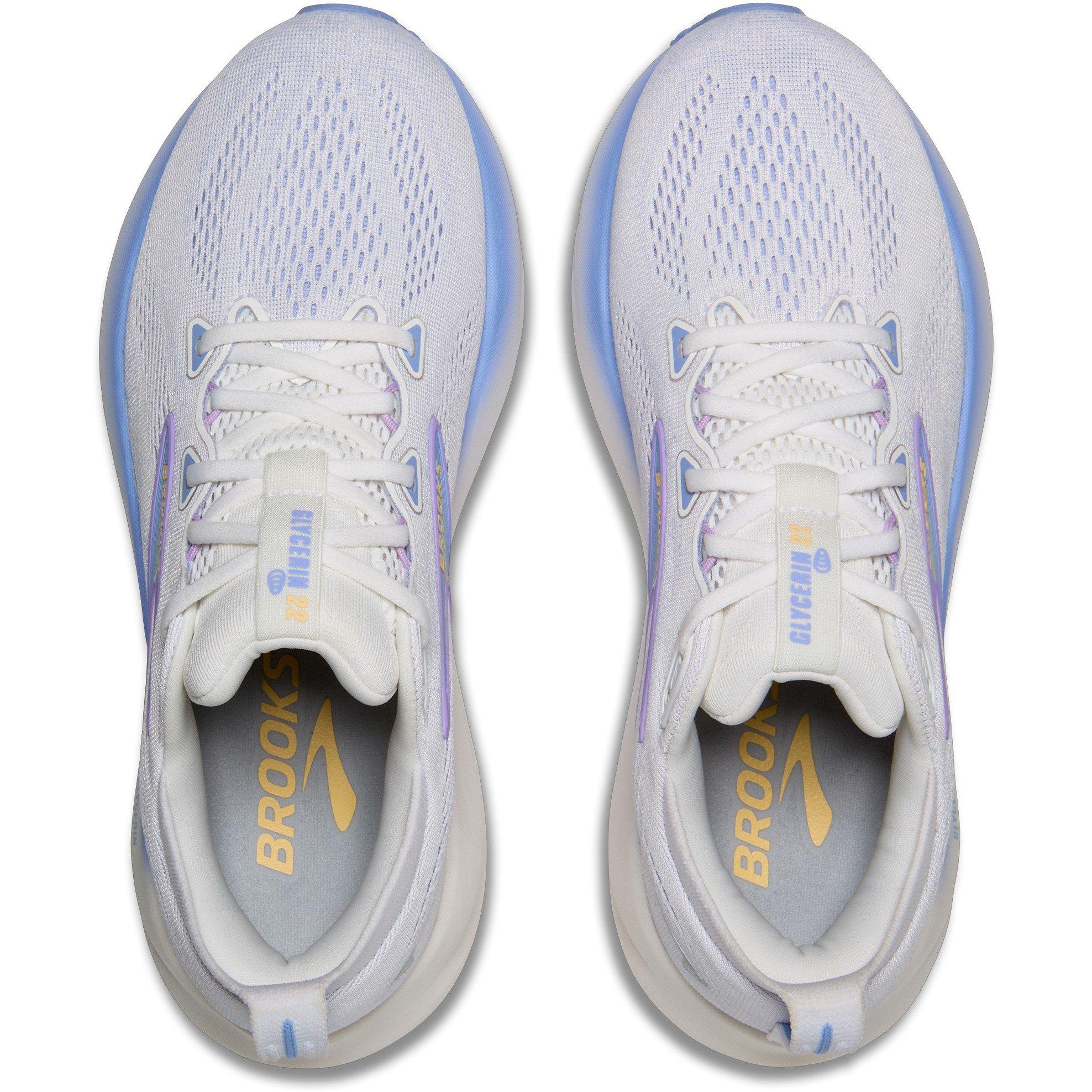 White/Blue - Brooks - Women's Glycerin 22 Everyday Neutral Road Running Shoes - 5