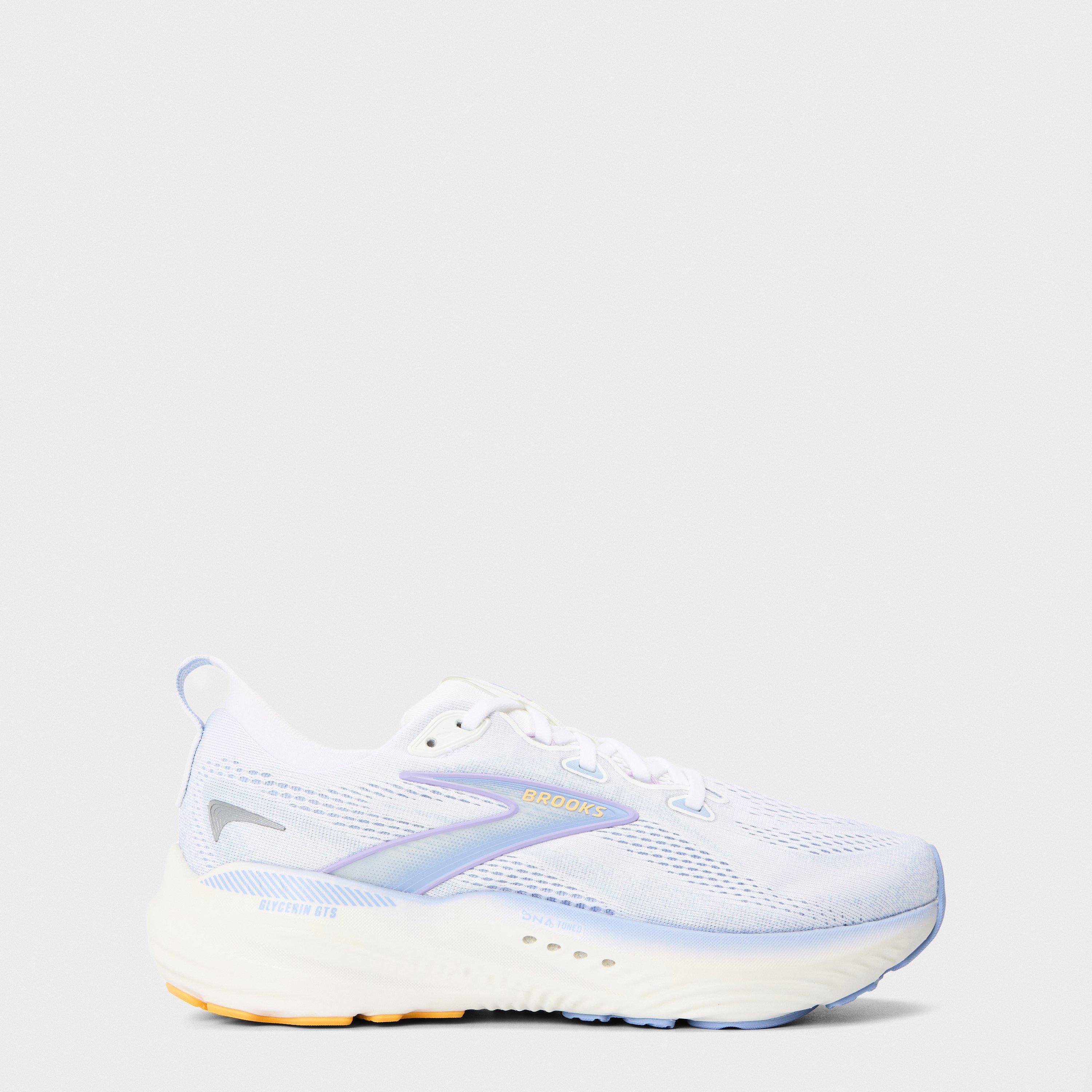 White/Blue - Brooks - Women's Glycerin 22 Everyday Stable Road Running Shoes - 1