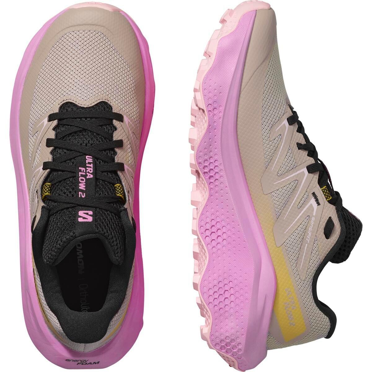 Ethere/Clay - Salomon - Shoes Ultra Flow 2 W Ethere/Cyclamen/Bla Trail Running Womens - 6