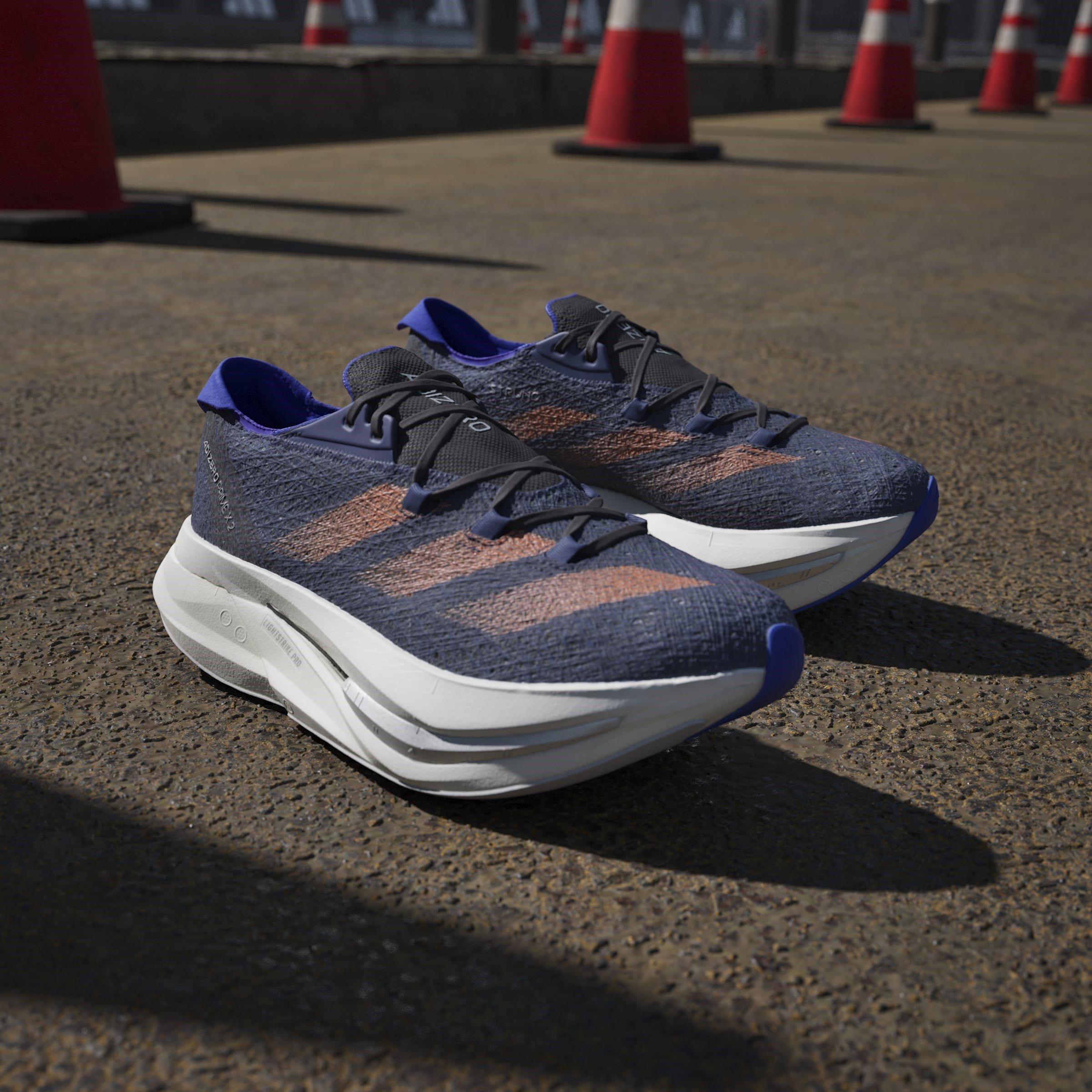 Bleu/Orange - adidas - Adizero Prime X 2.0 Strung Running Shoes Mens - 15