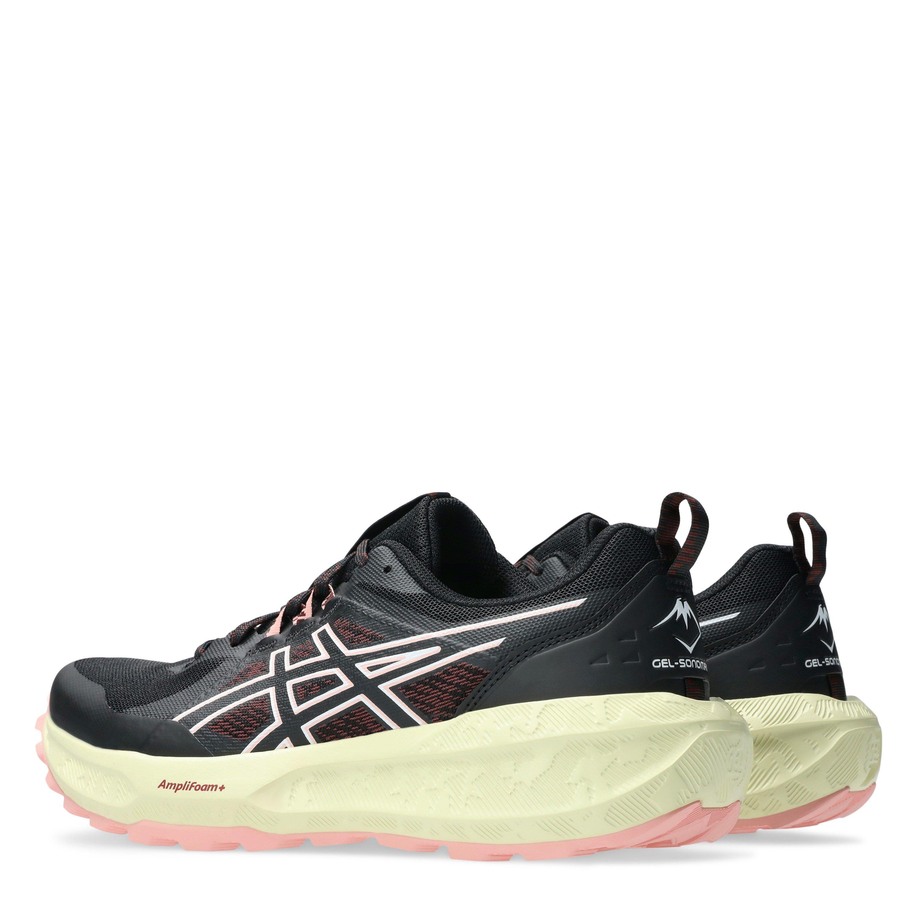 Black/White - Asics - Gel Sonoma 8 AmpliFoam Off-Road Trail Running Shoes - 5