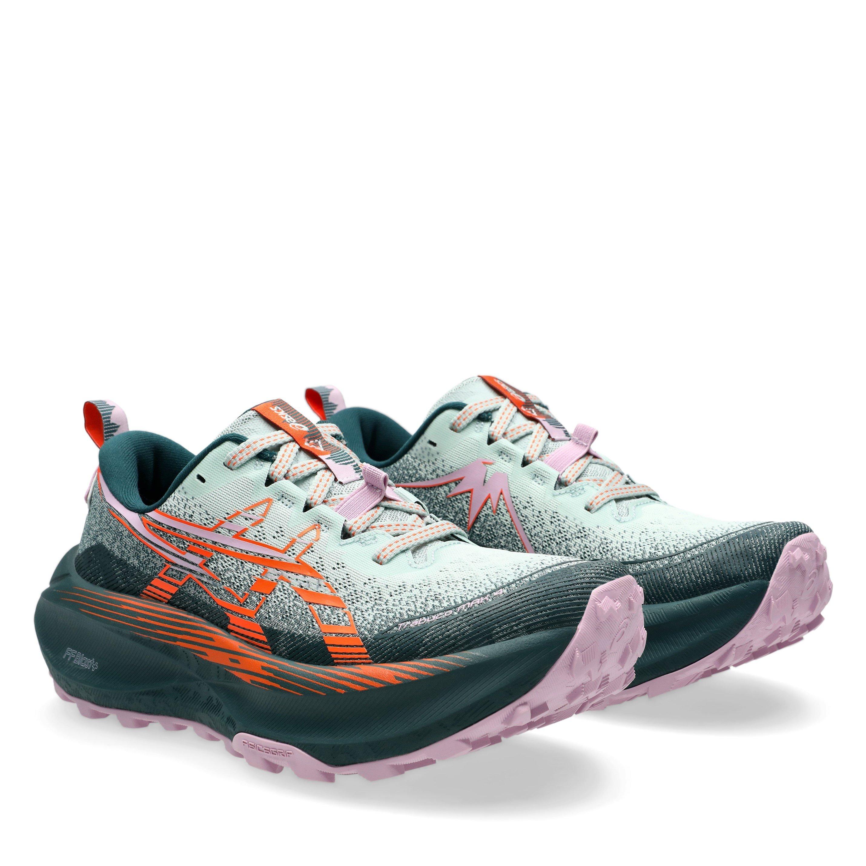 Moss/Orange - Asics - Trabuco Max 4 Trail Running Shoes Womens - 4