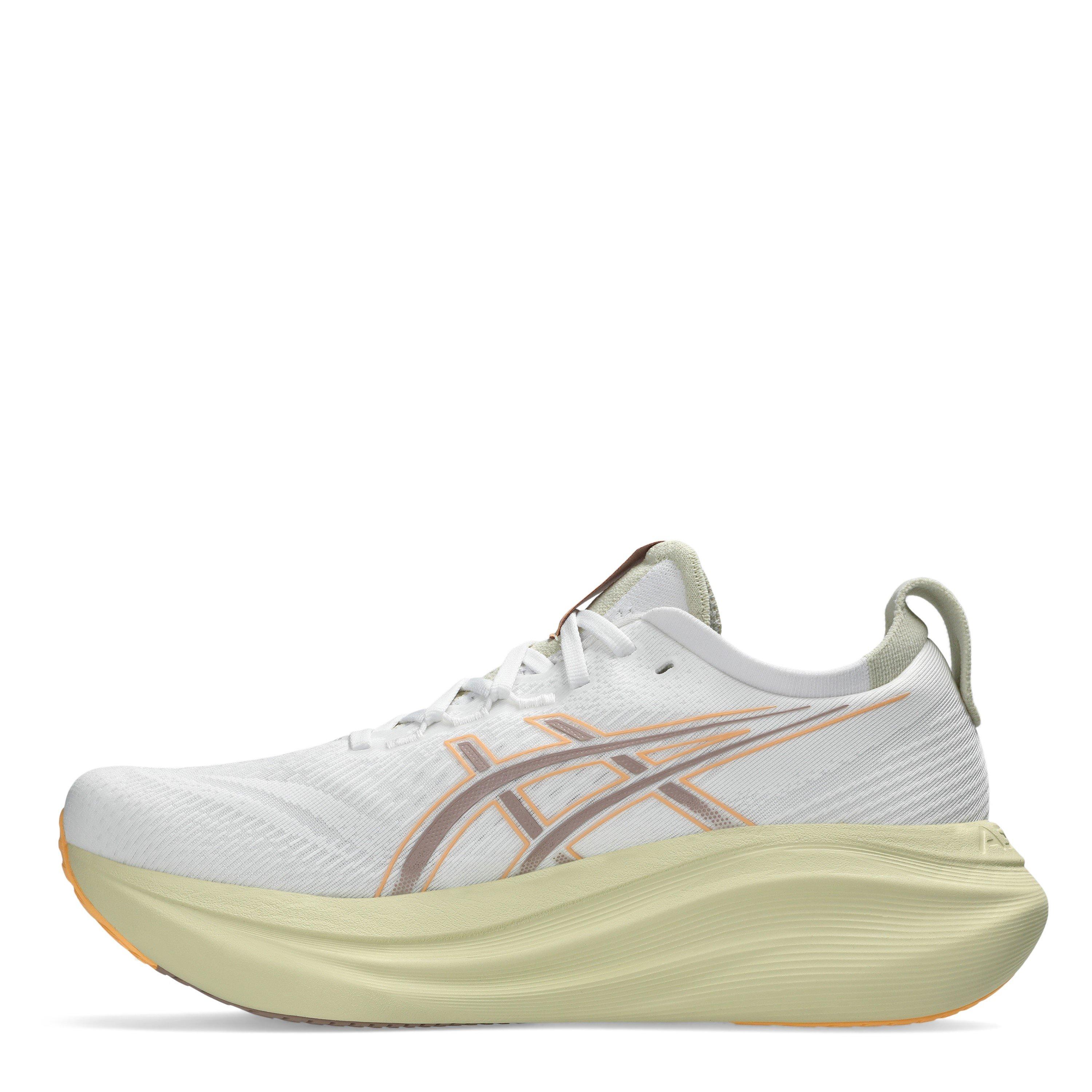 White/Fawn - Asics - Gel-Nimbus 27 Road Running Shoes Mens - 2