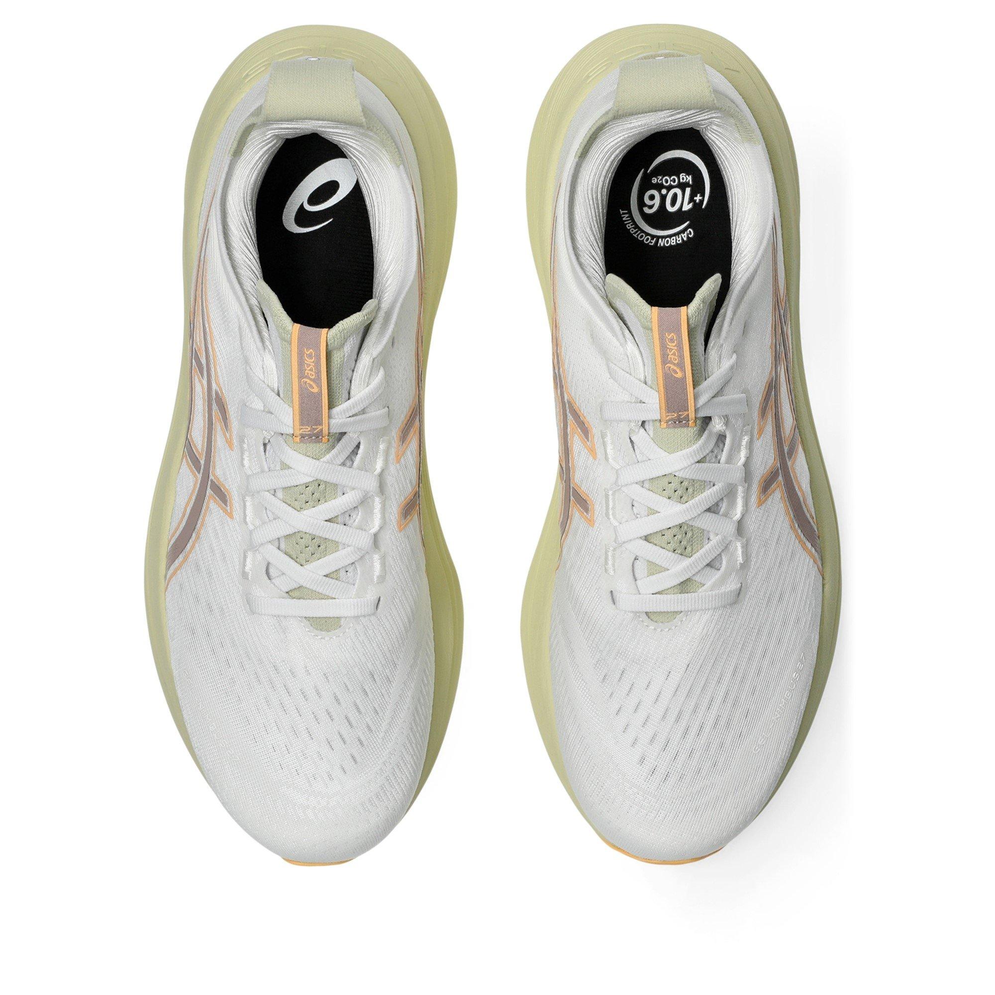 White/Fawn - Asics - Gel-Nimbus 27 Road Running Shoes Mens - 6