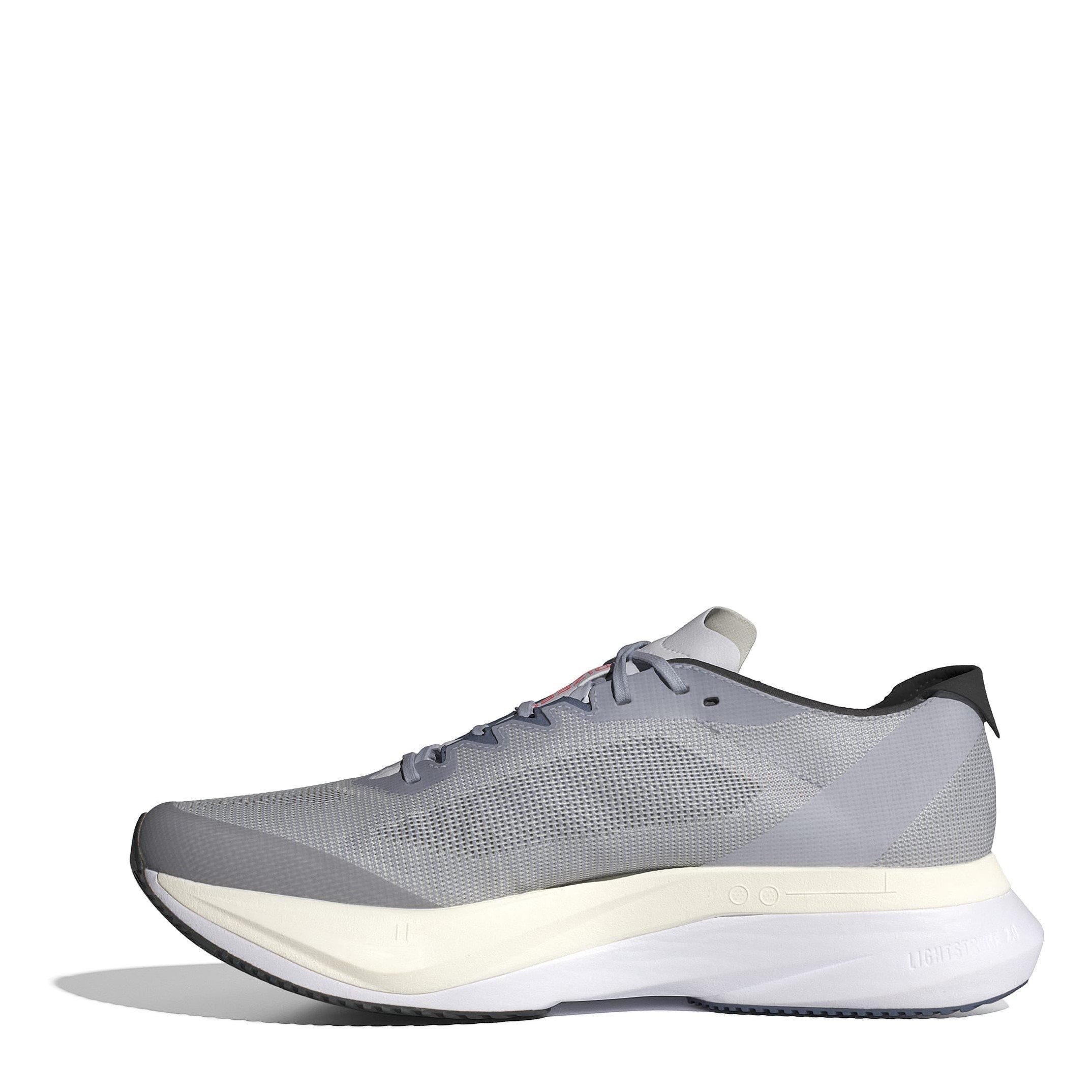 Slvr/Red - adidas - Adizero Boston 12 Road Running Shoes Juniors - 2