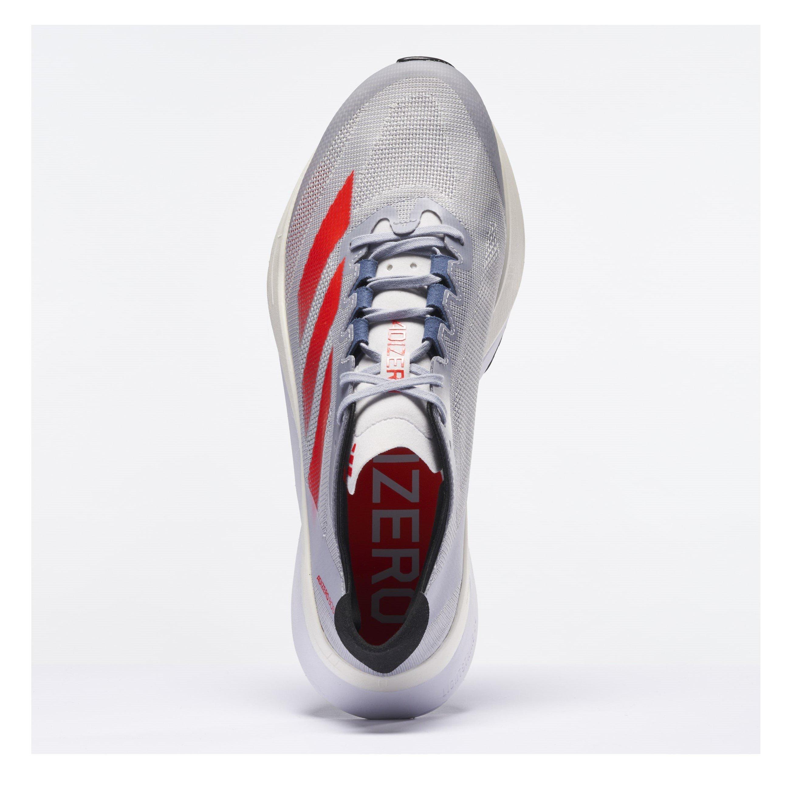 Slvr/Red - adidas - Adizero Boston 12 Road Running Shoes Juniors - 4