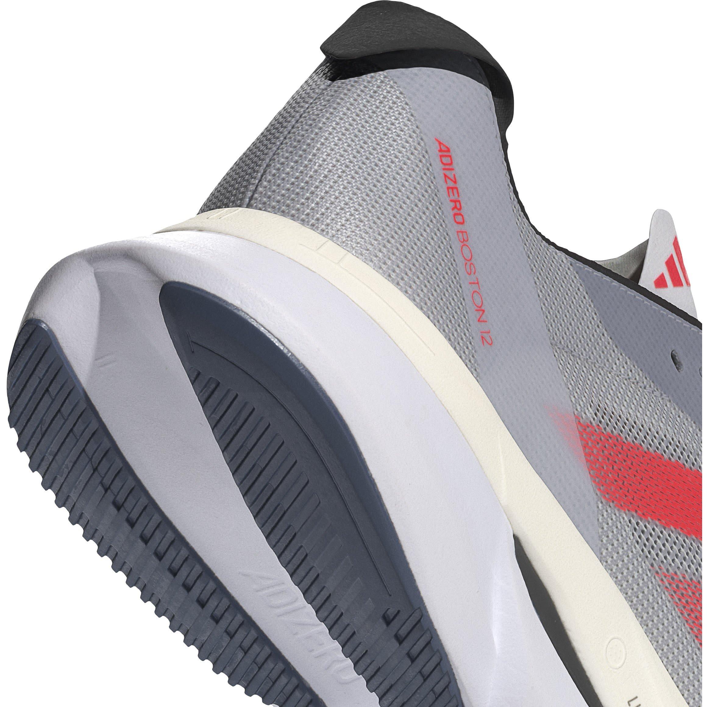 Slvr/Red - adidas - Adizero Boston 12 Road Running Shoes Juniors - 9