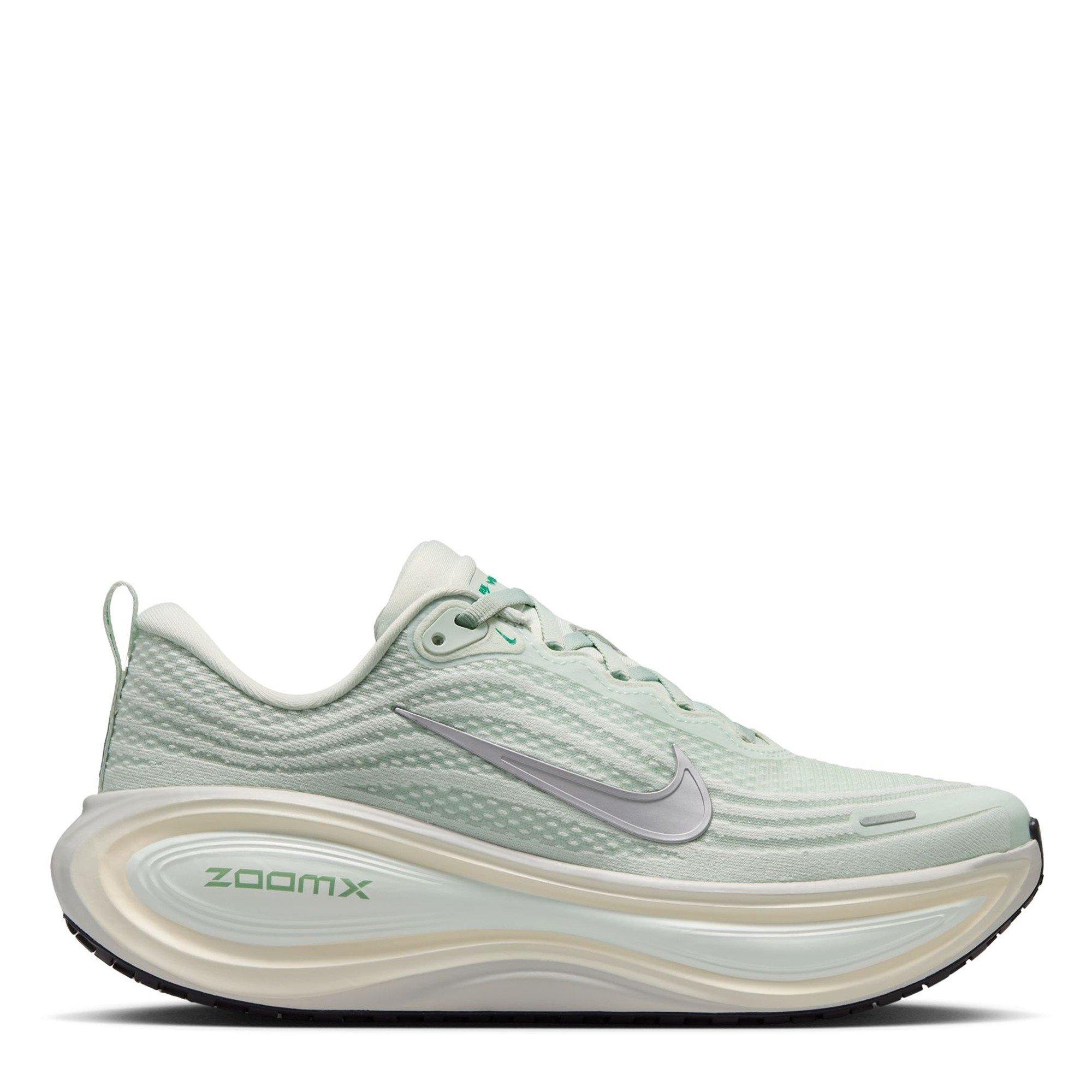 Nike Women's Vomero Plus Running Shoes - Silver/Green - 5 (38.5)