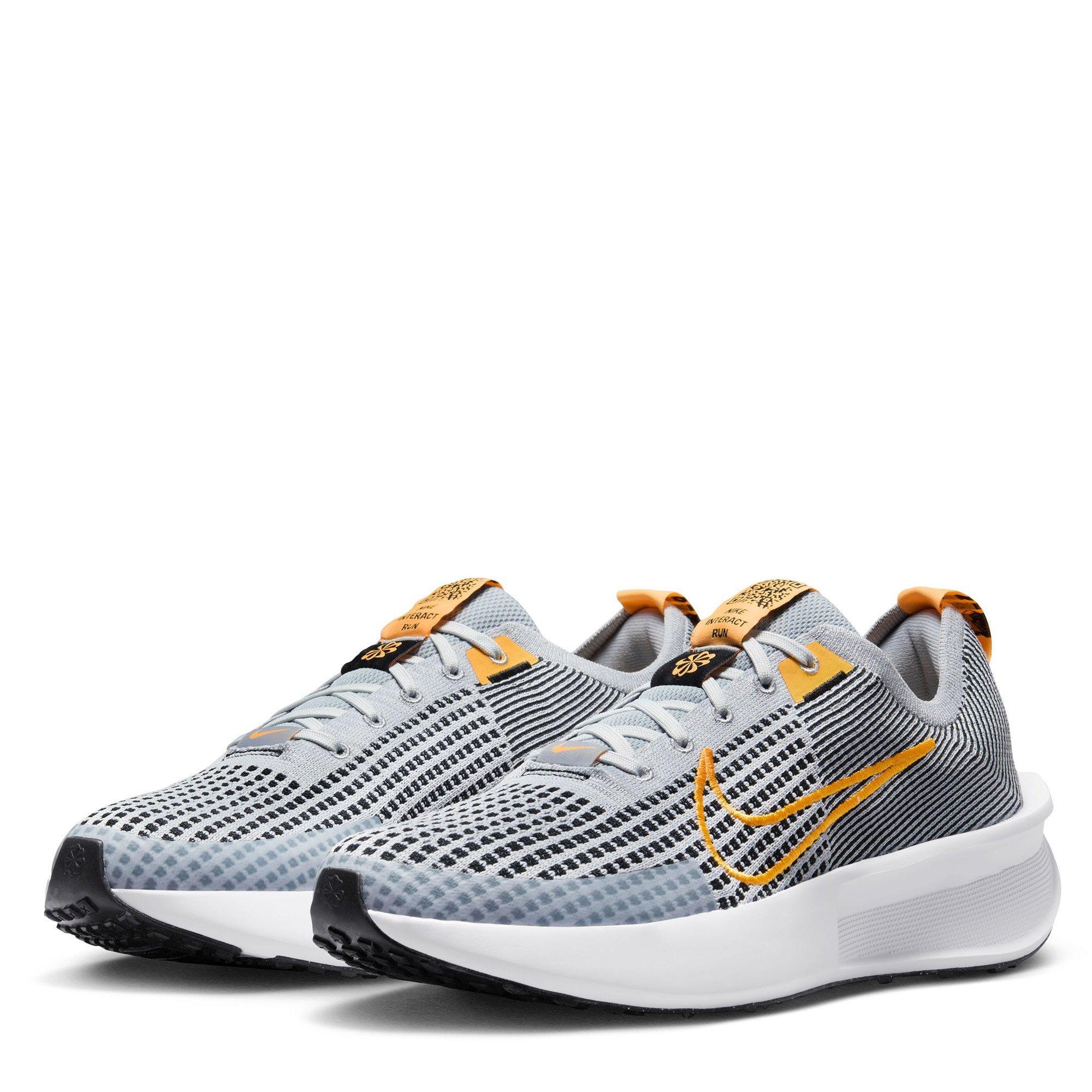 Grey/Orgn-Blk - Nike - Interact Run Mens Running Shoes - 5