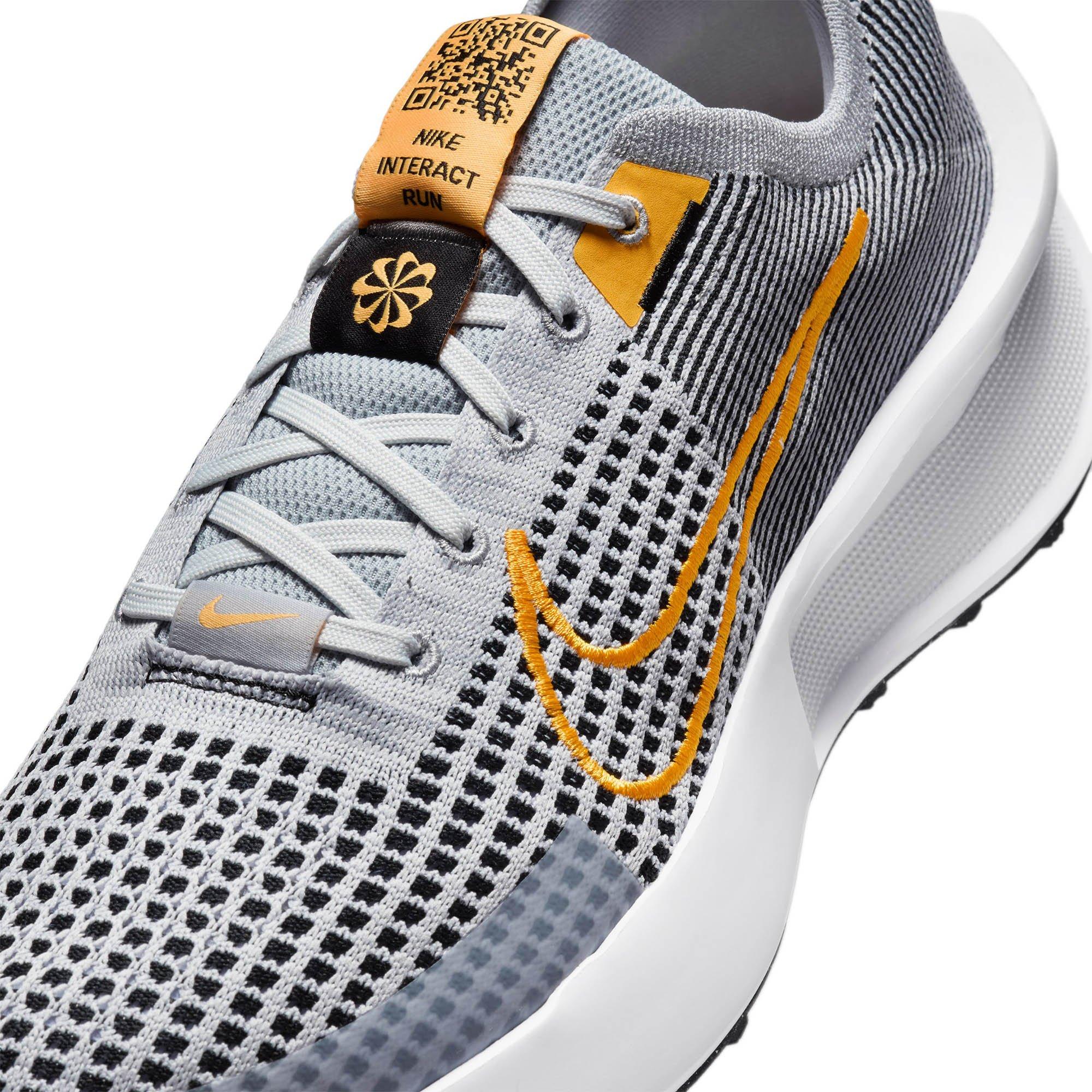 Grey/Orgn-Blk - Nike - Interact Run Mens Running Shoes - 7