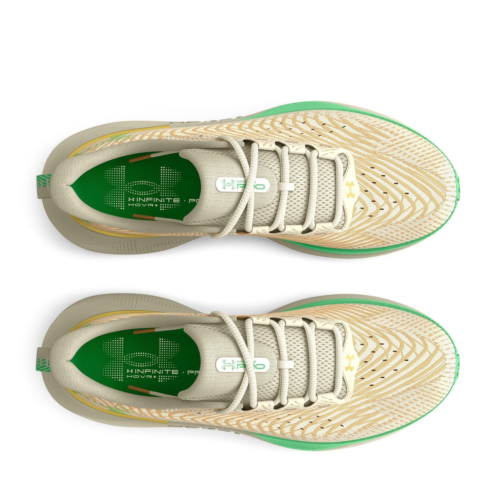 Ivory/Brn/Green - Under Armour - Infinite Pro Etched In Stone Mens Running Shoes - 4