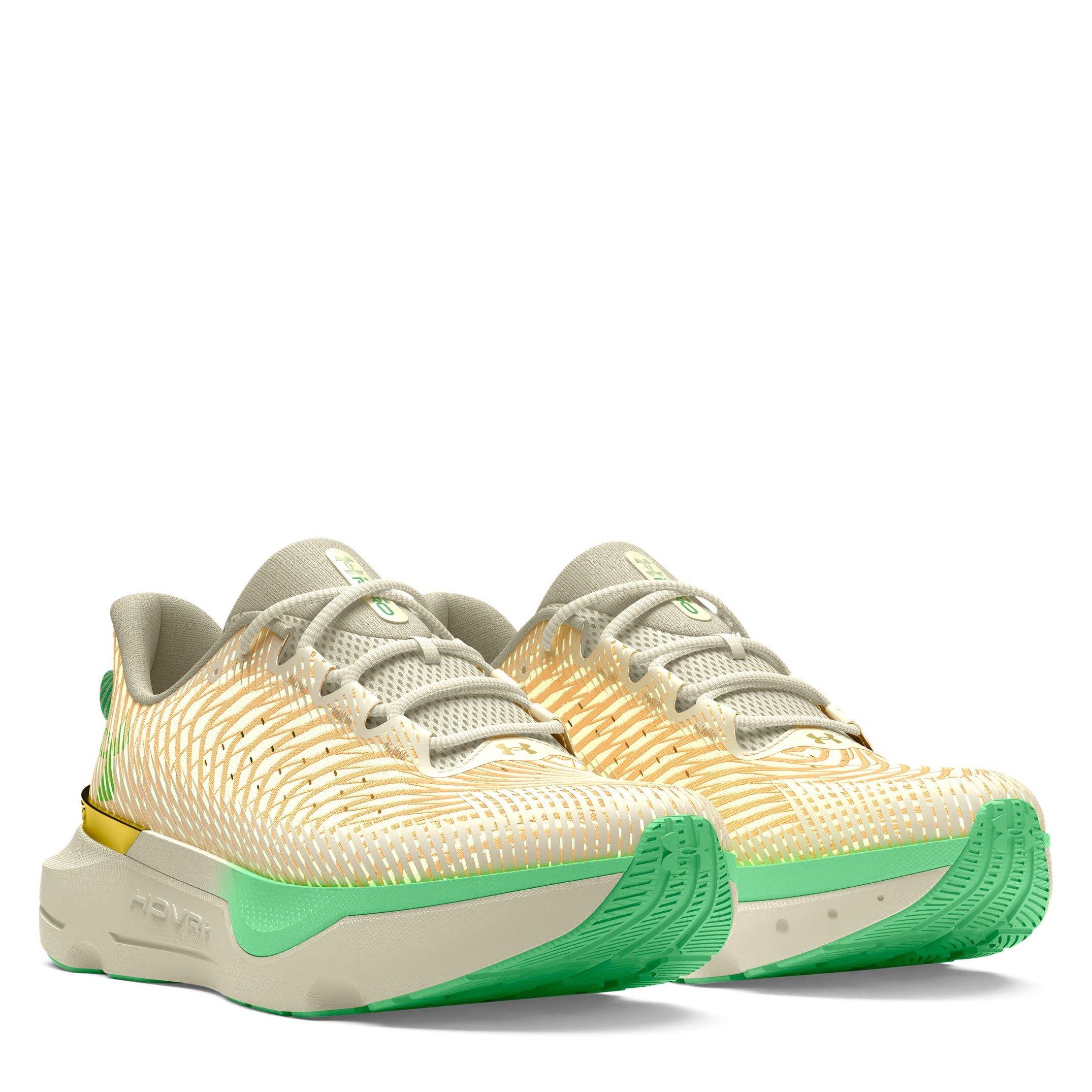 Ivory/Brn/Green - Under Armour - Infinite Pro Etched In Stone Mens Running Shoes - 5