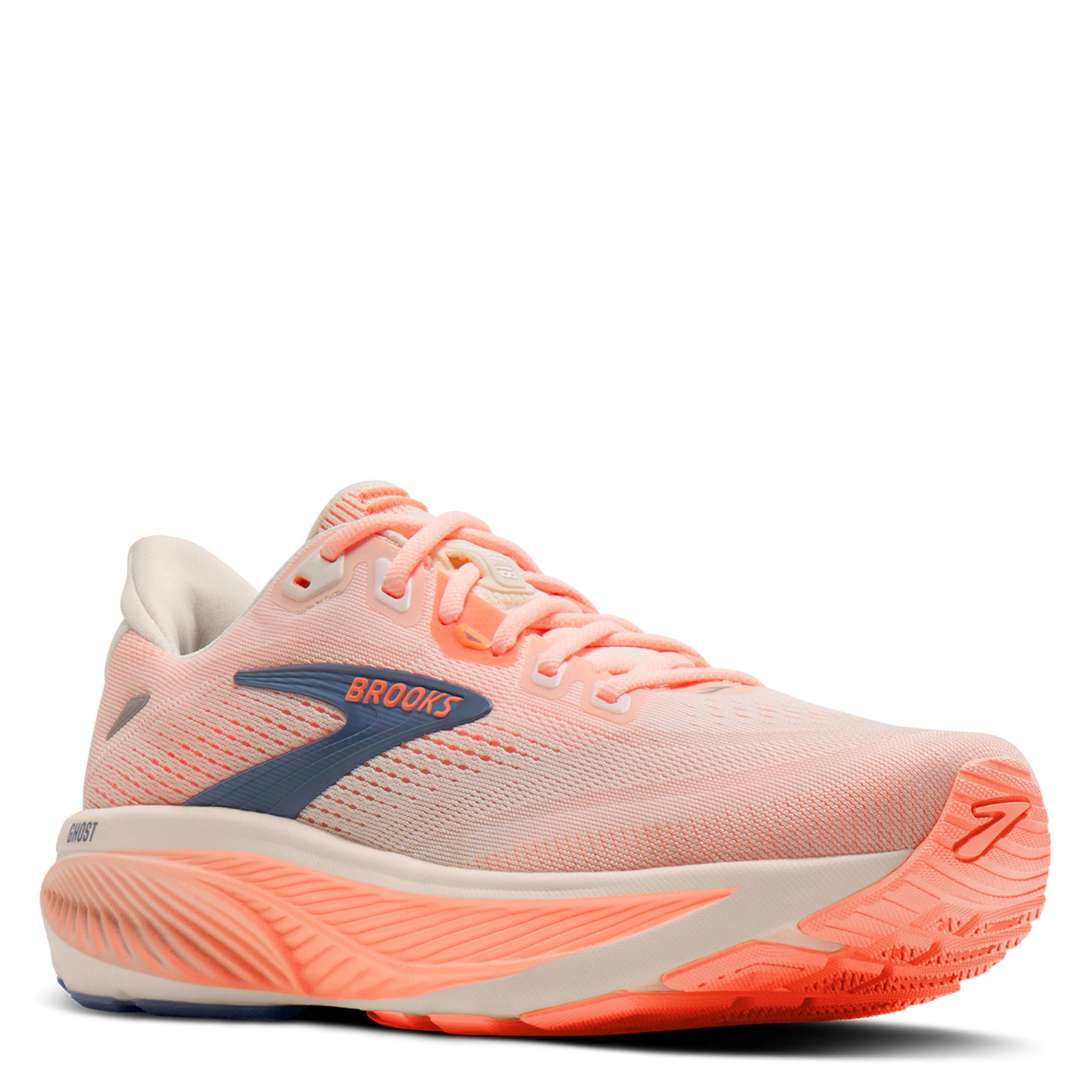 White/Peach - Brooks - Womens Brooks Ghost 18 Everyday Running Shoes - 3
