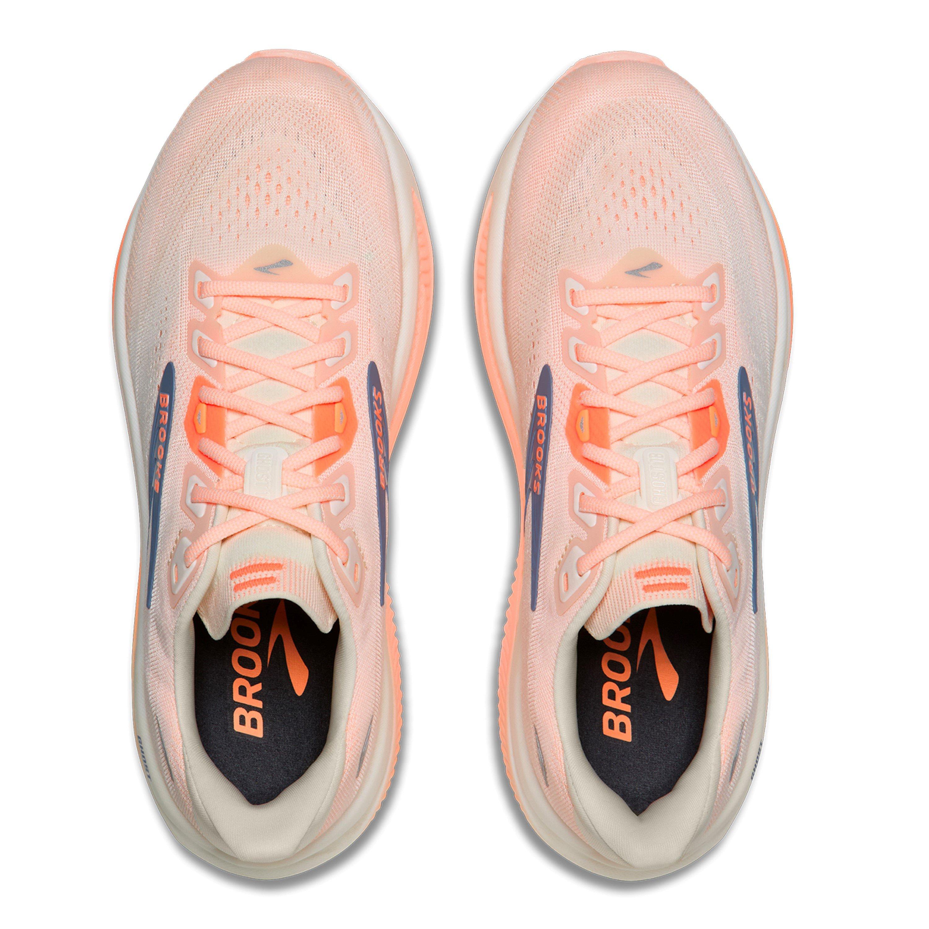 White/Peach - Brooks - Womens Brooks Ghost 18 Everyday Running Shoes - 4