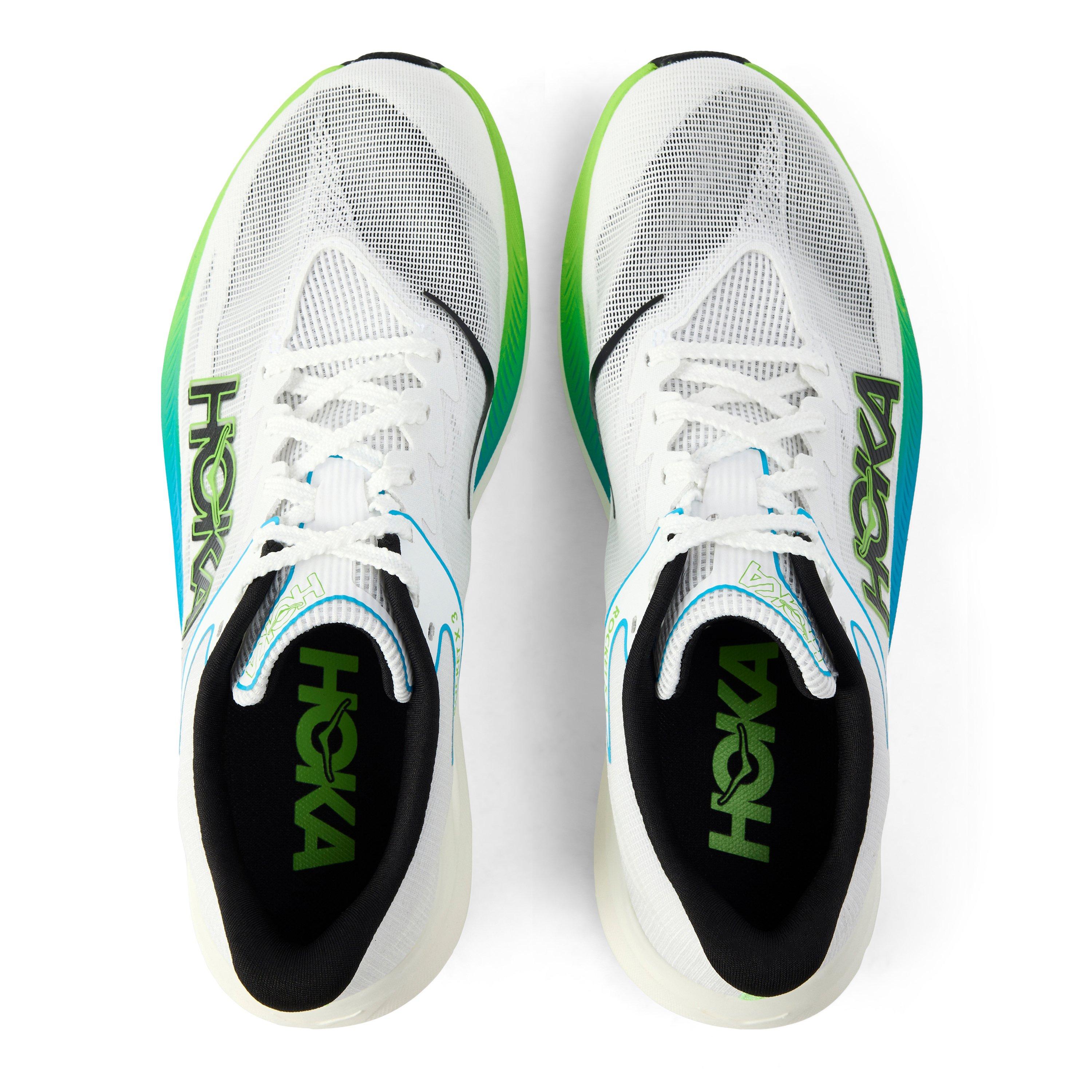 Frost/Lime - Hoka - Men's Rocket X 3 Road Running Shoes - 4