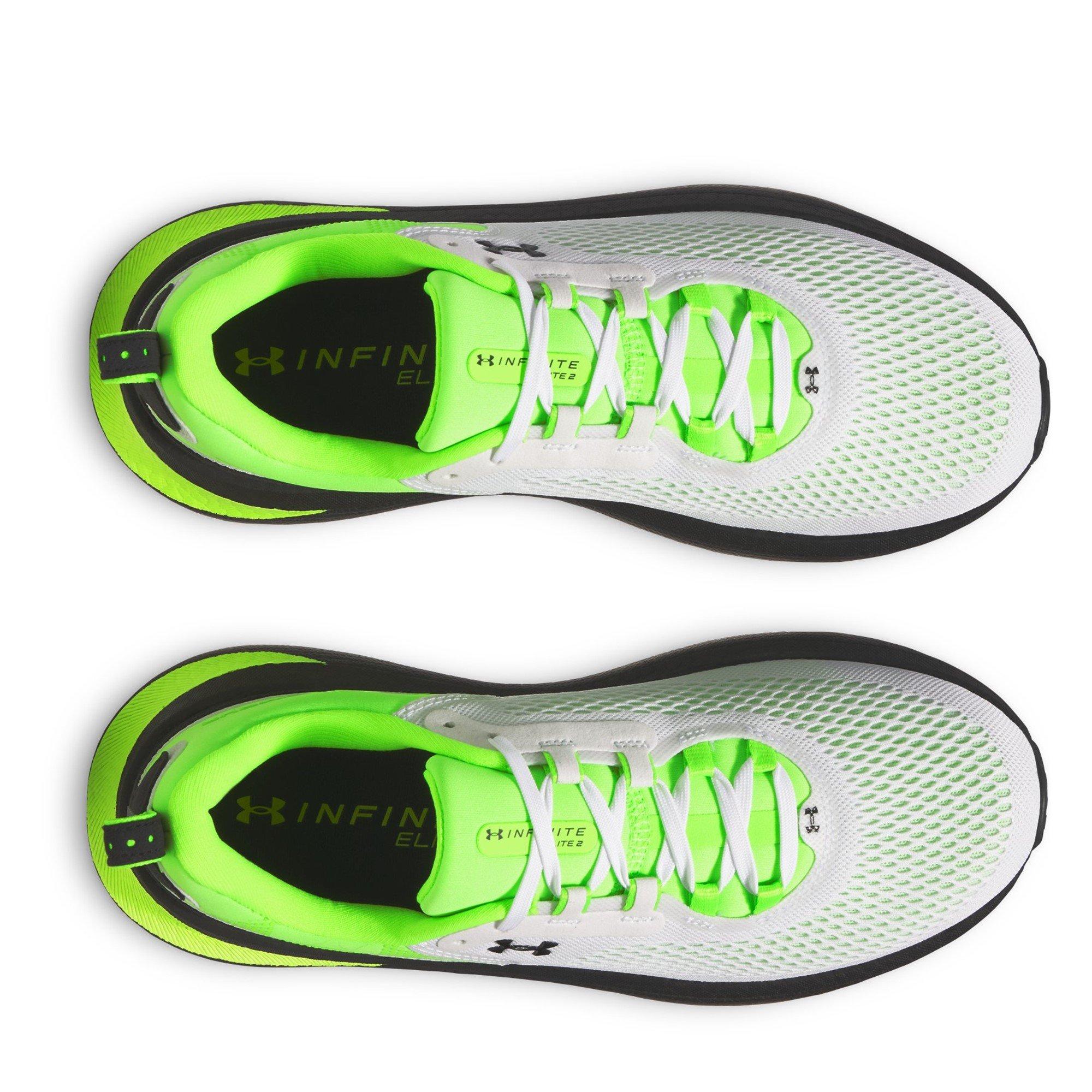 White/Green/Blk - Under Armour - Infinite Elite 2 Mens Running Shoes - 4