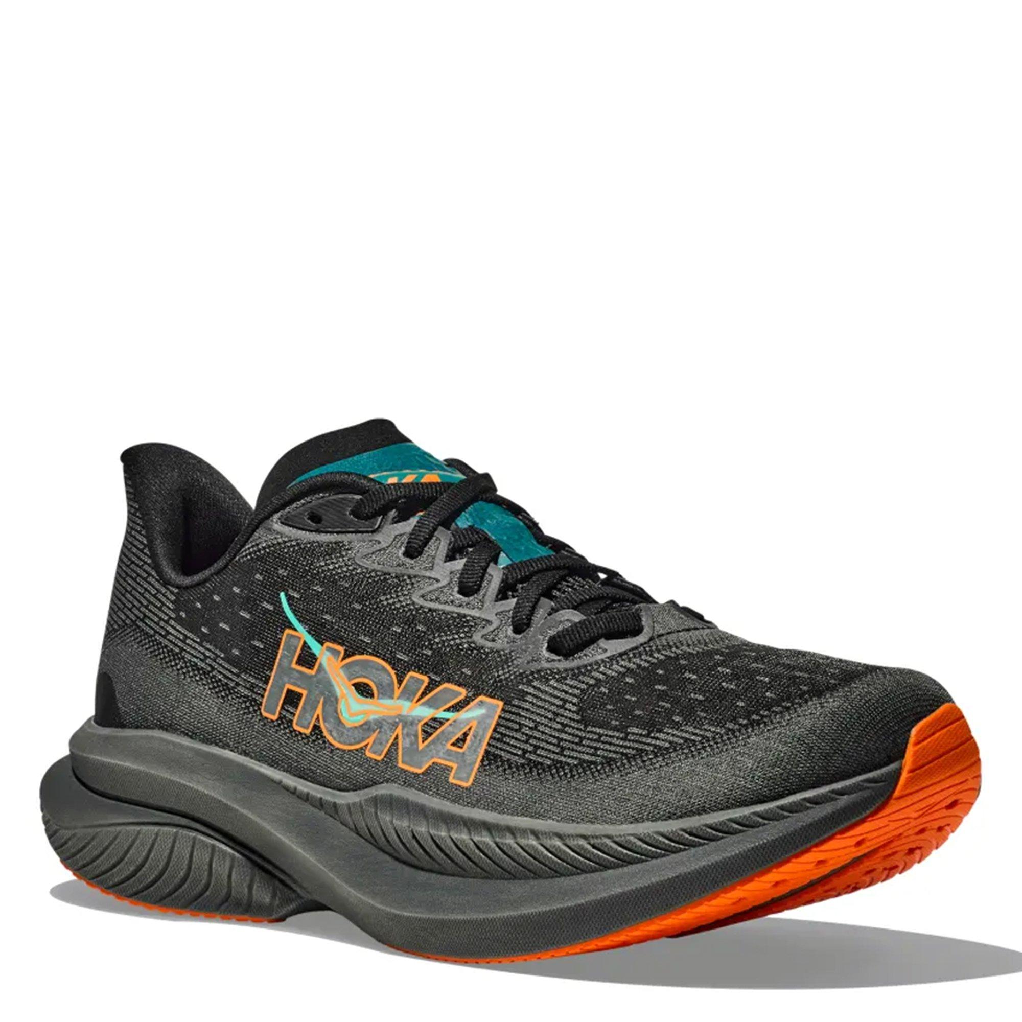 BLACK/ELEC TANG - Hoka - Mach 6 Mens Running Shoes - 5
