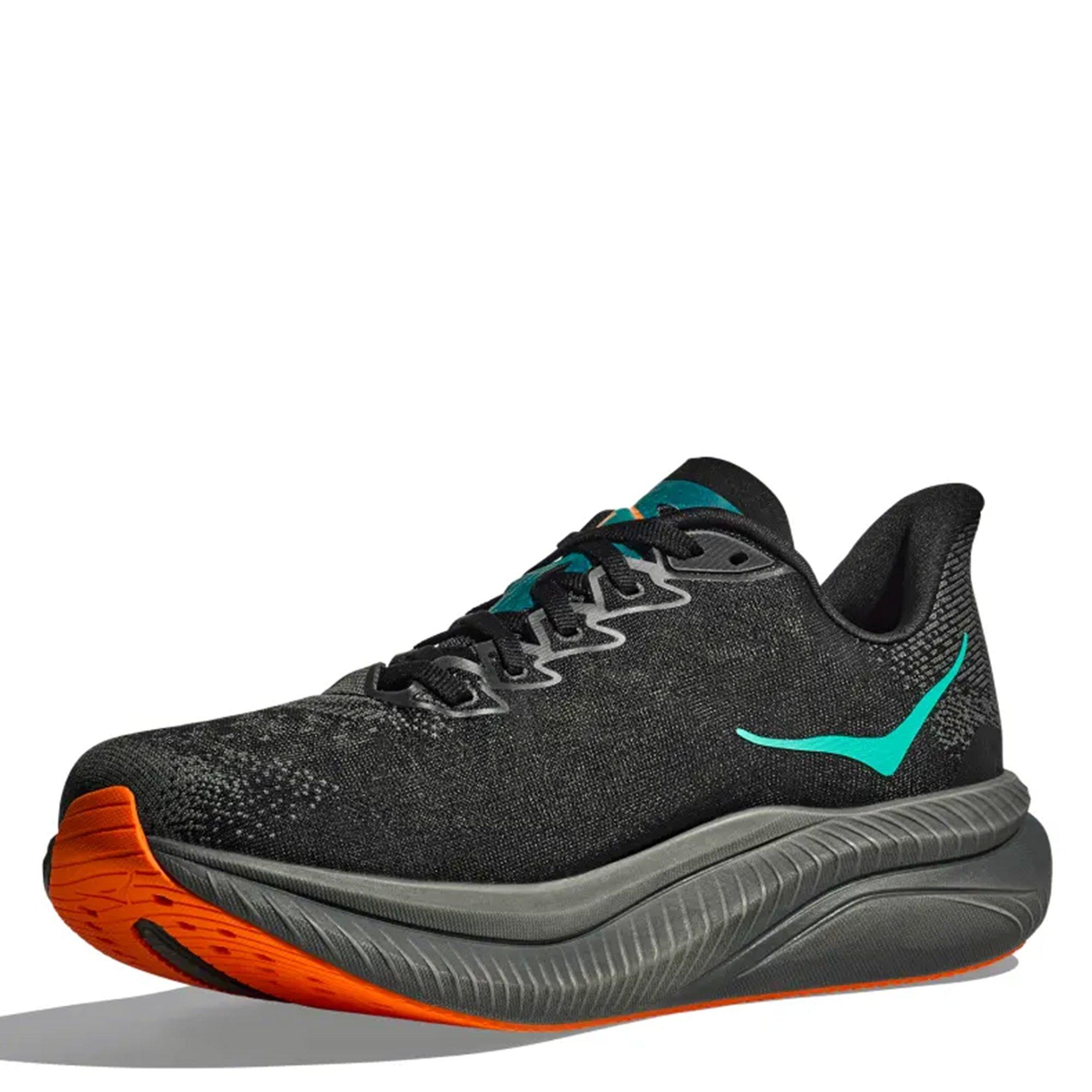 BLACK/ELEC TANG - Hoka - Mach 6 Mens Running Shoes - 6