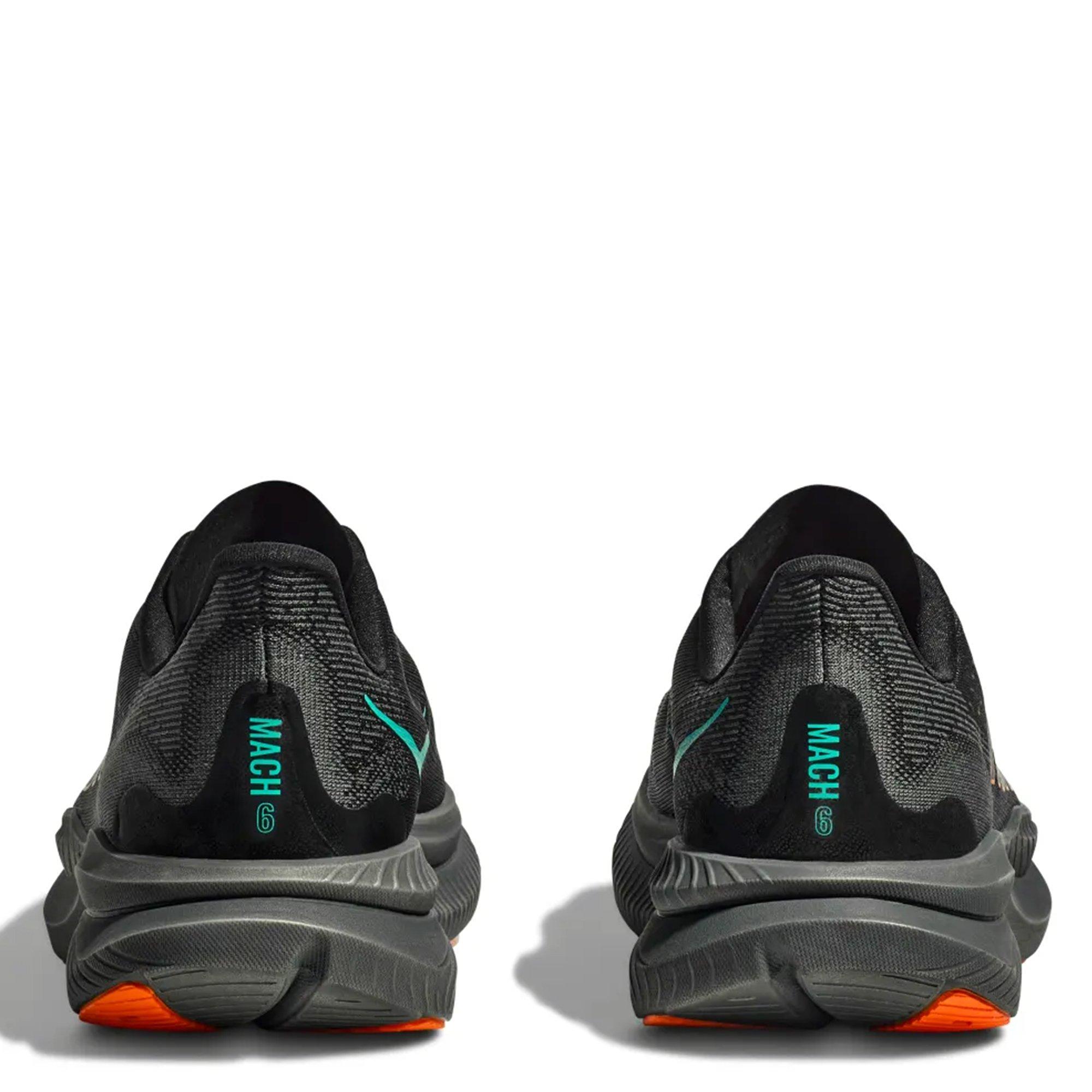 BLACK/ELEC TANG - Hoka - Mach 6 Mens Running Shoes - 8