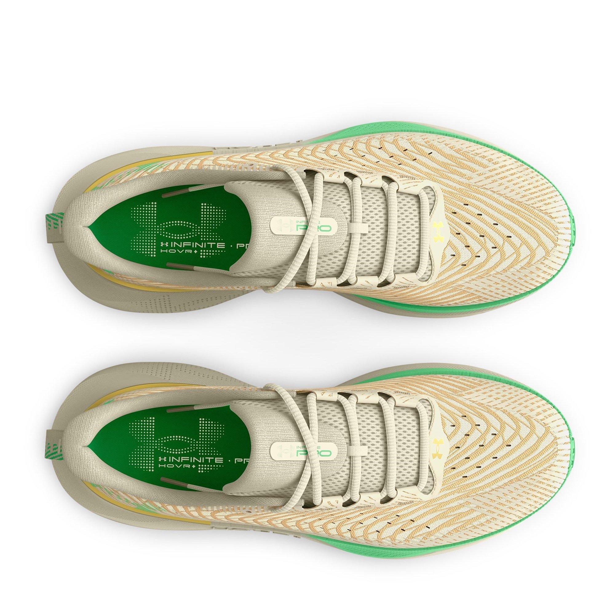 Ivory/Brn/Green - Under Armour - Infinite Pro Etched In Stone Womens Running Shoes - 4