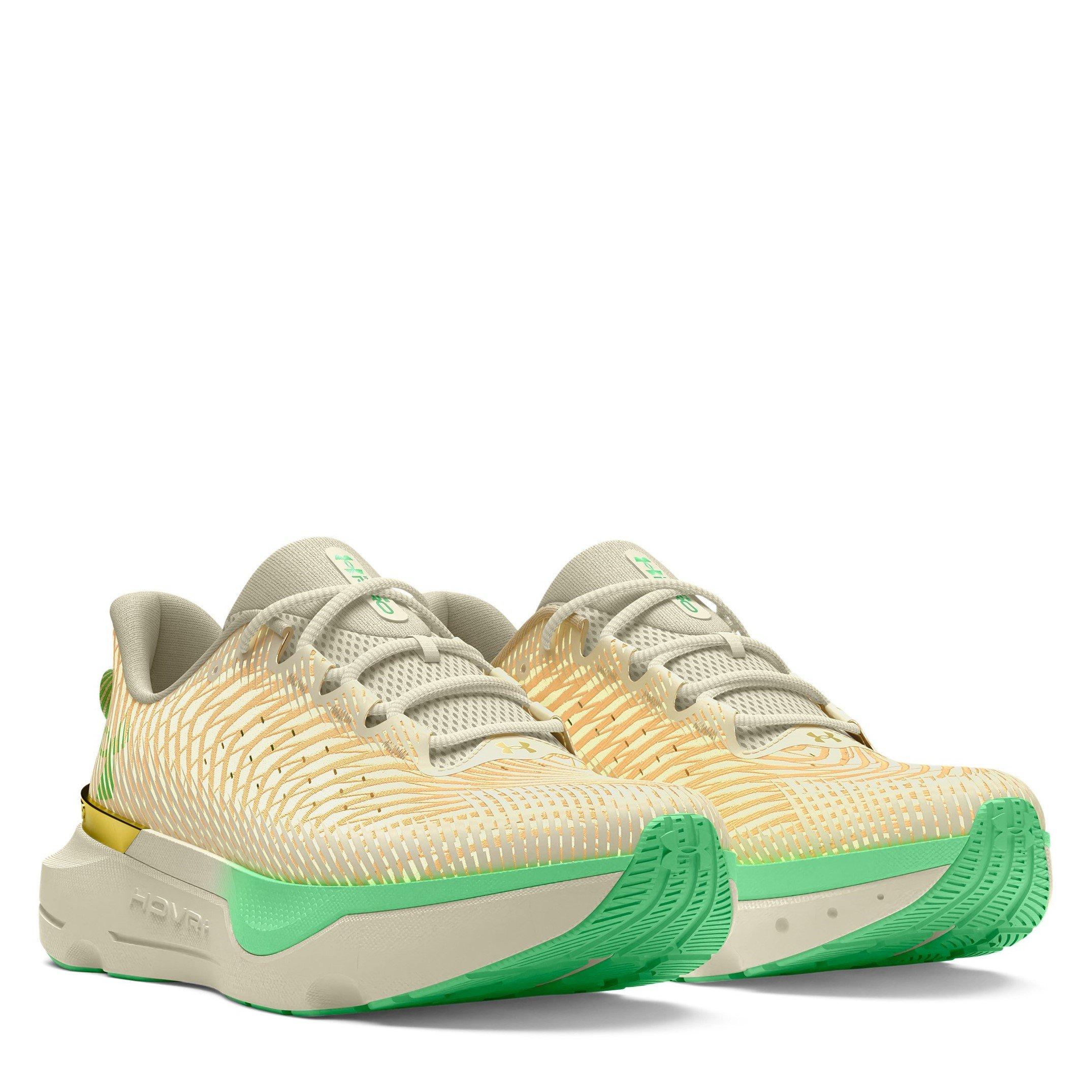 Ivory/Brn/Green - Under Armour - Infinite Pro Etched In Stone Womens Running Shoes - 5